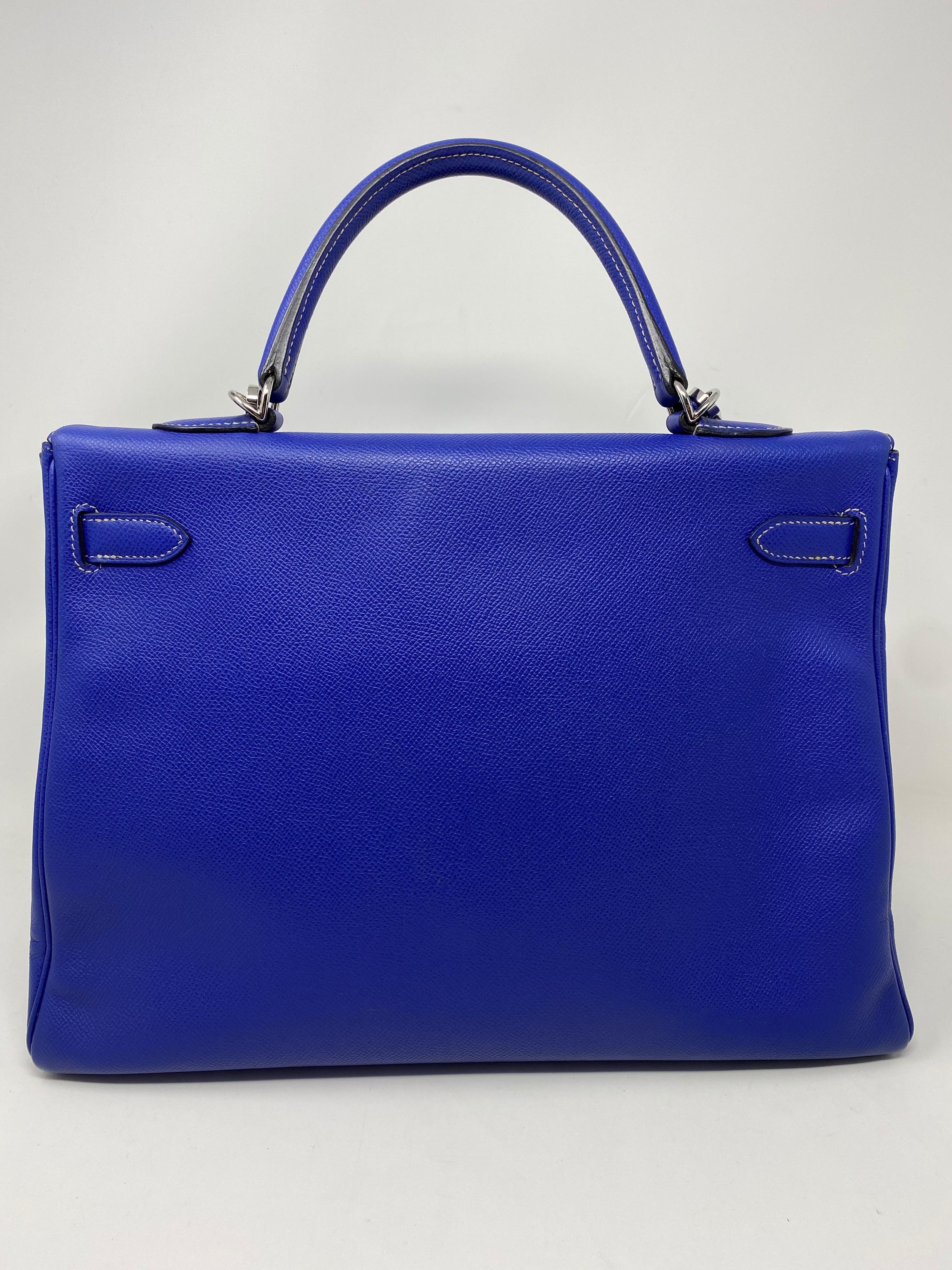 Hermes Kelly 35 Limited Candy Bleu Electrique/ Mykonos Bag 3