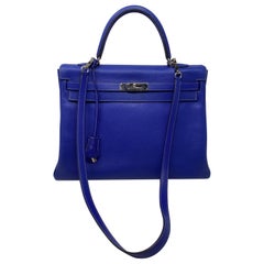 Hermes Kelly 35 Limited Candy Bleu Electrique/ Mykonos Bag