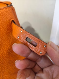 Hermès Kelly 35 orange togo leather palladium hardware