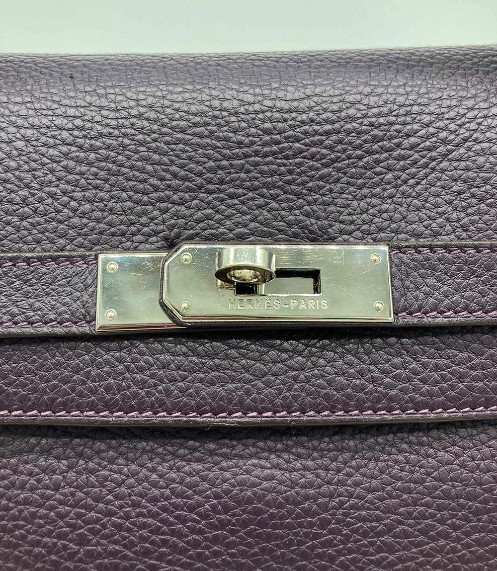 Hermes Kelly 35 Raisin Clemence PDH In Excellent Condition In Philadelphia, PA