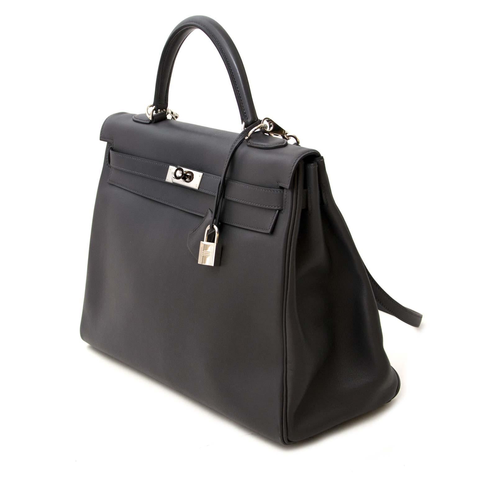  Hermes Kelly 35 Retourne Ardoise Swift PHW For Sale 2