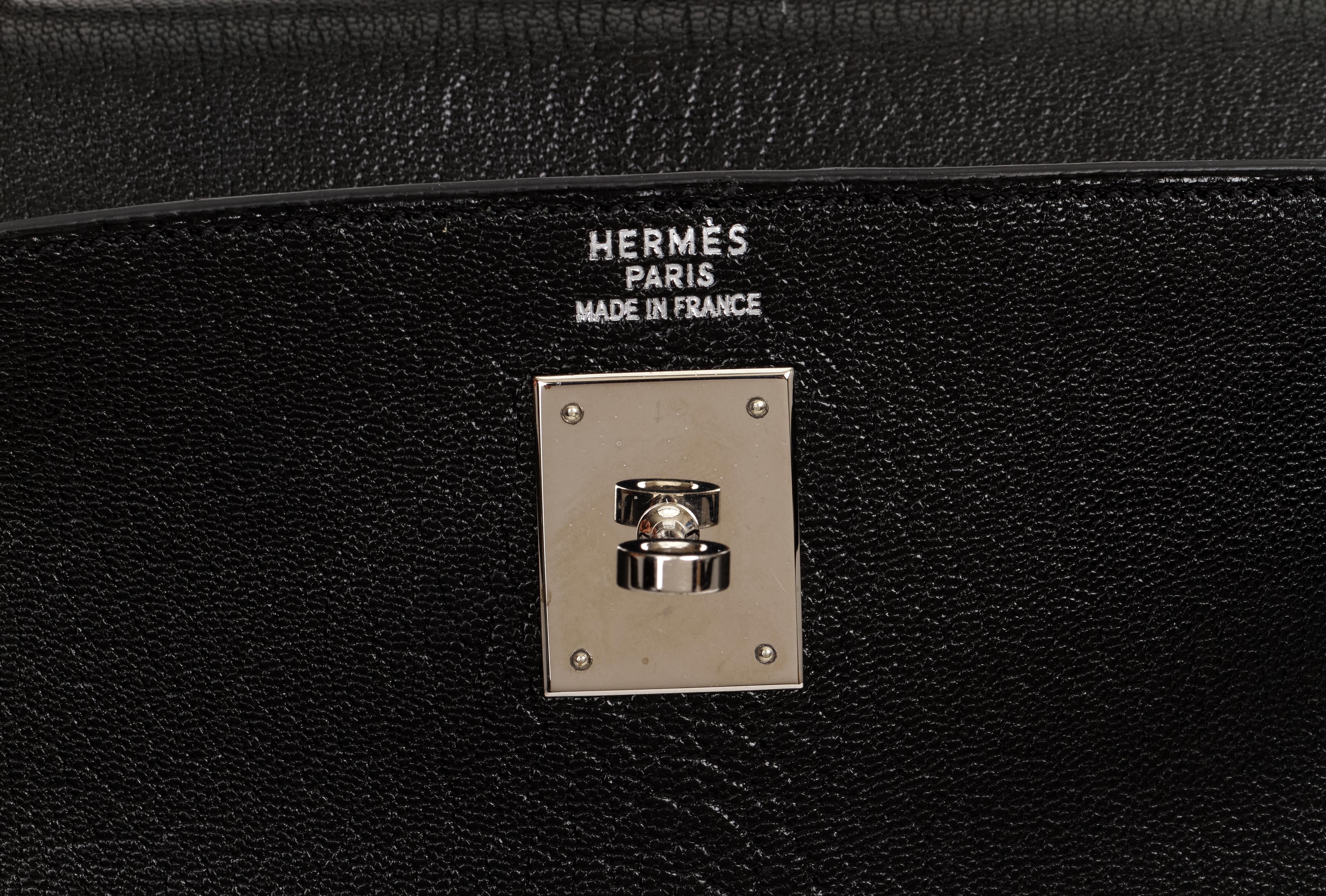 Bolso Hermes Kelly 35 Retourne Chevre Negro PH 7