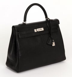 Hermes Kelly 35 Retourne Black Chevre PH Bag