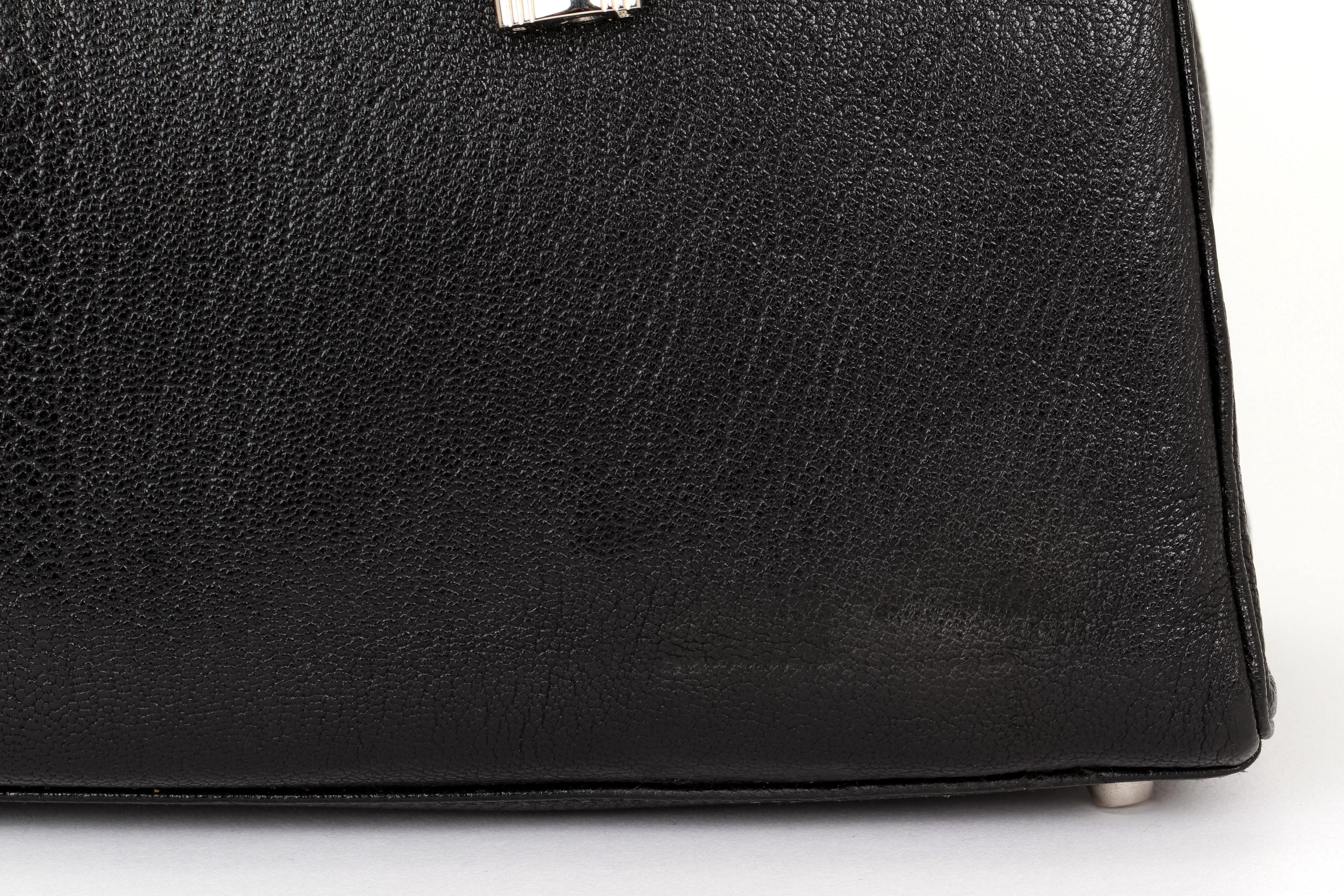 Hermes Kelly 35 Retourne Black Chevre PH Bag In Good Condition In West Hollywood, CA