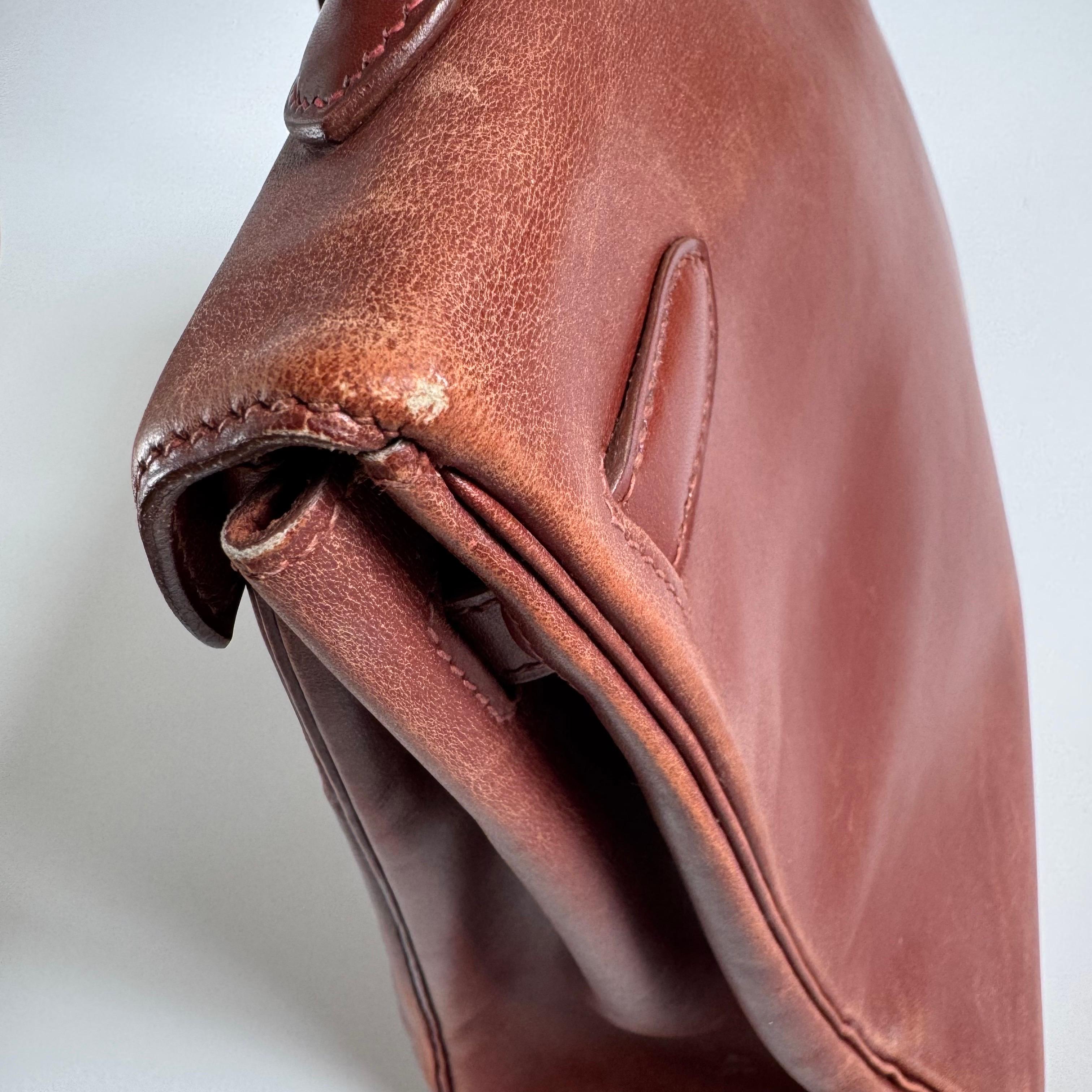 Hermes Kelly 35 Retourne Scatola Marrone Pelle di Vitello Hardware Oro in vendita 10