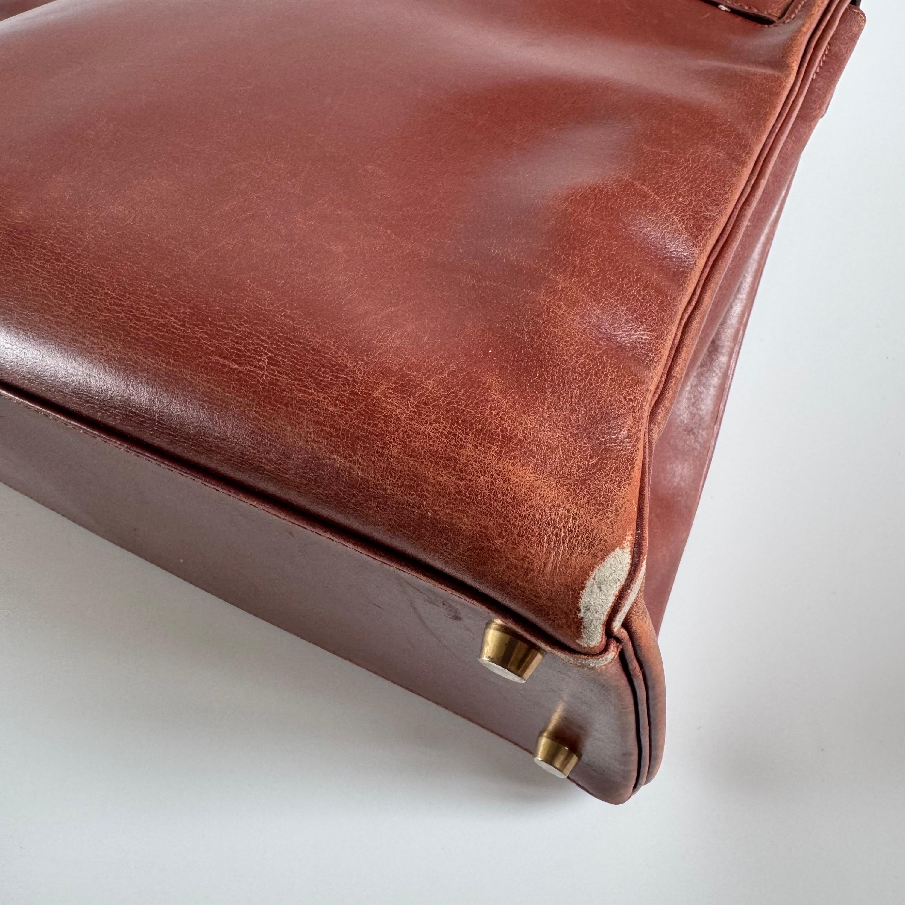 Hermes Kelly 35 Retourne Scatola Marrone Pelle di Vitello Hardware Oro in vendita 5