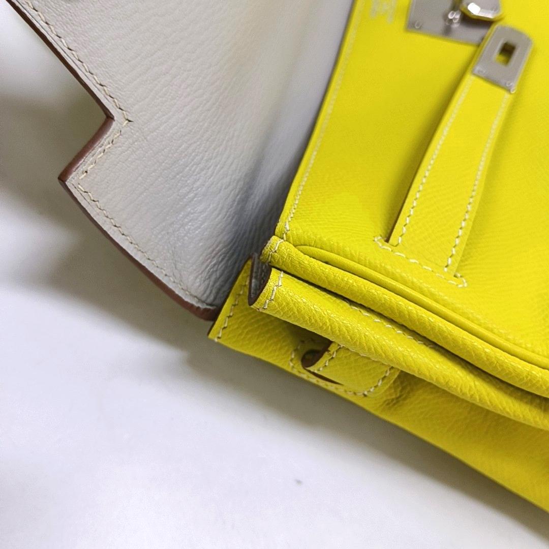 Hermes Kelly 35 Retourne Epsom Leather Yellow R9 Jaune Bourgeon Palladium Hardwa 6
