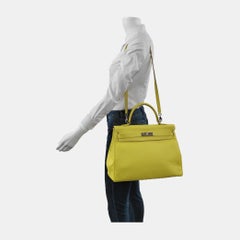 Hermes Kelly 35 Retourne Epsom Leather Yellow R9 Jaune Bourgeon Palladium Hardwa