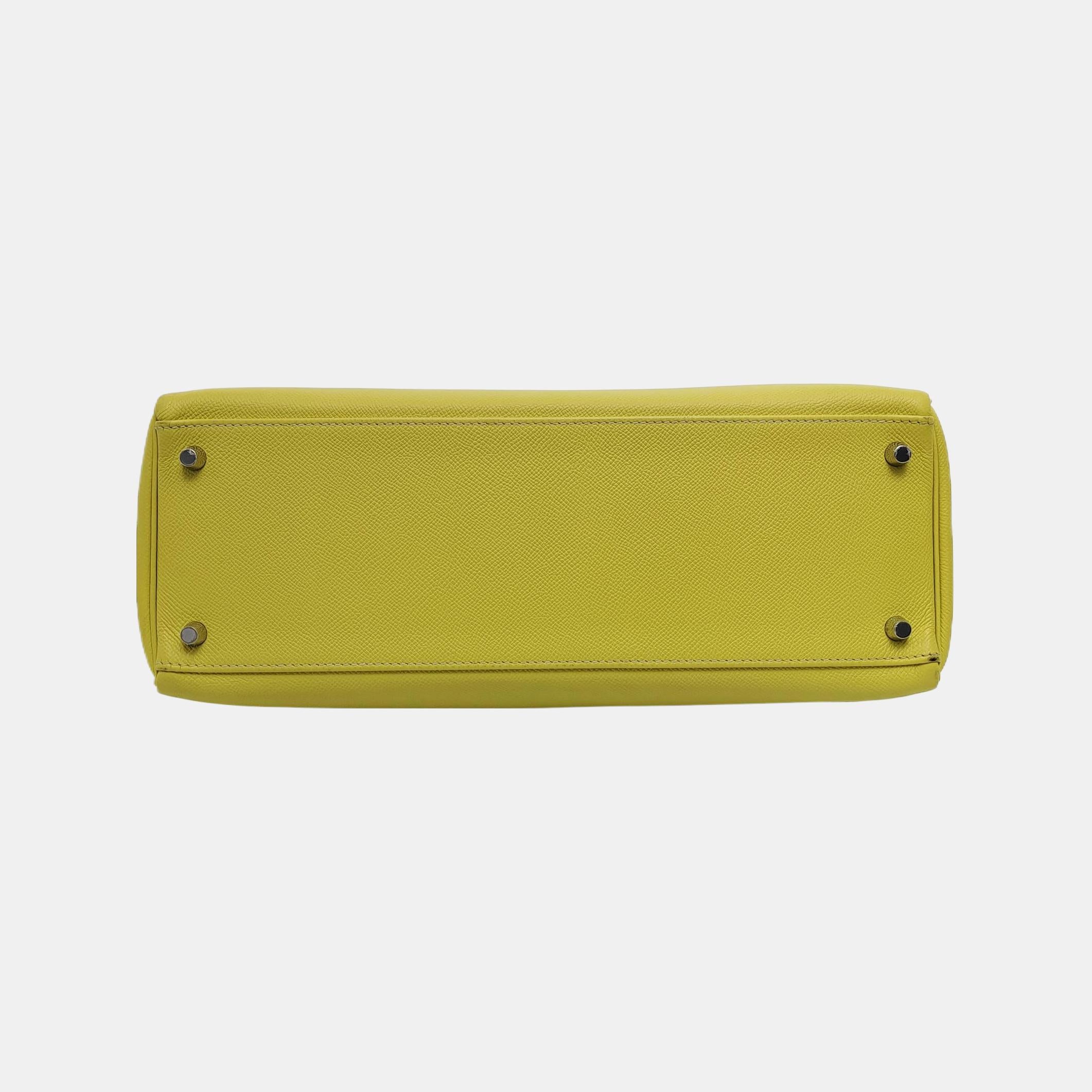 Hermes Kelly 35 Retourne Epsom Leather Yellow R9 Jaune Bourgeon Palladium Hardwa 1