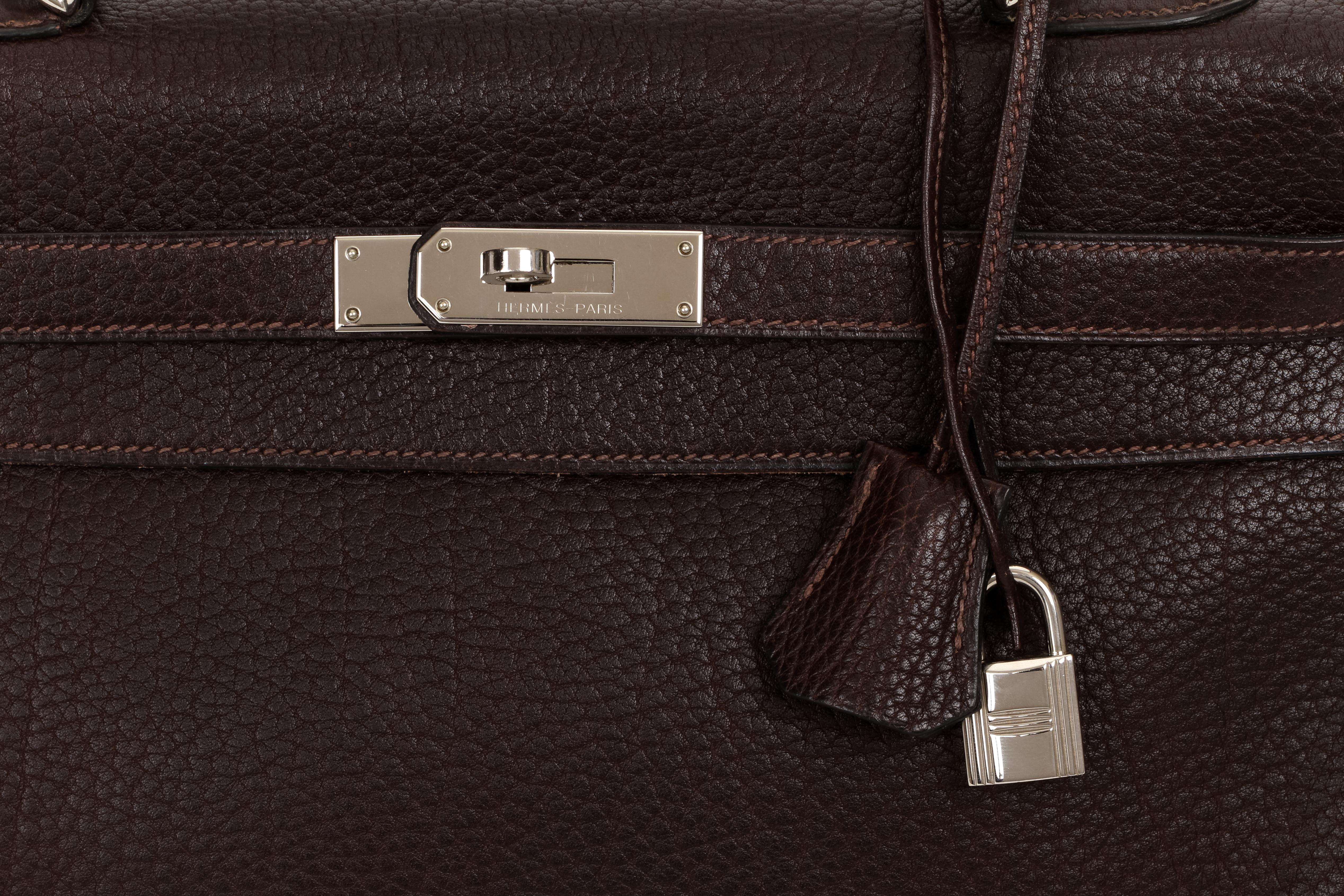 Black Hermes Kelly 35 Retourne Fjord Coffee PH Bag