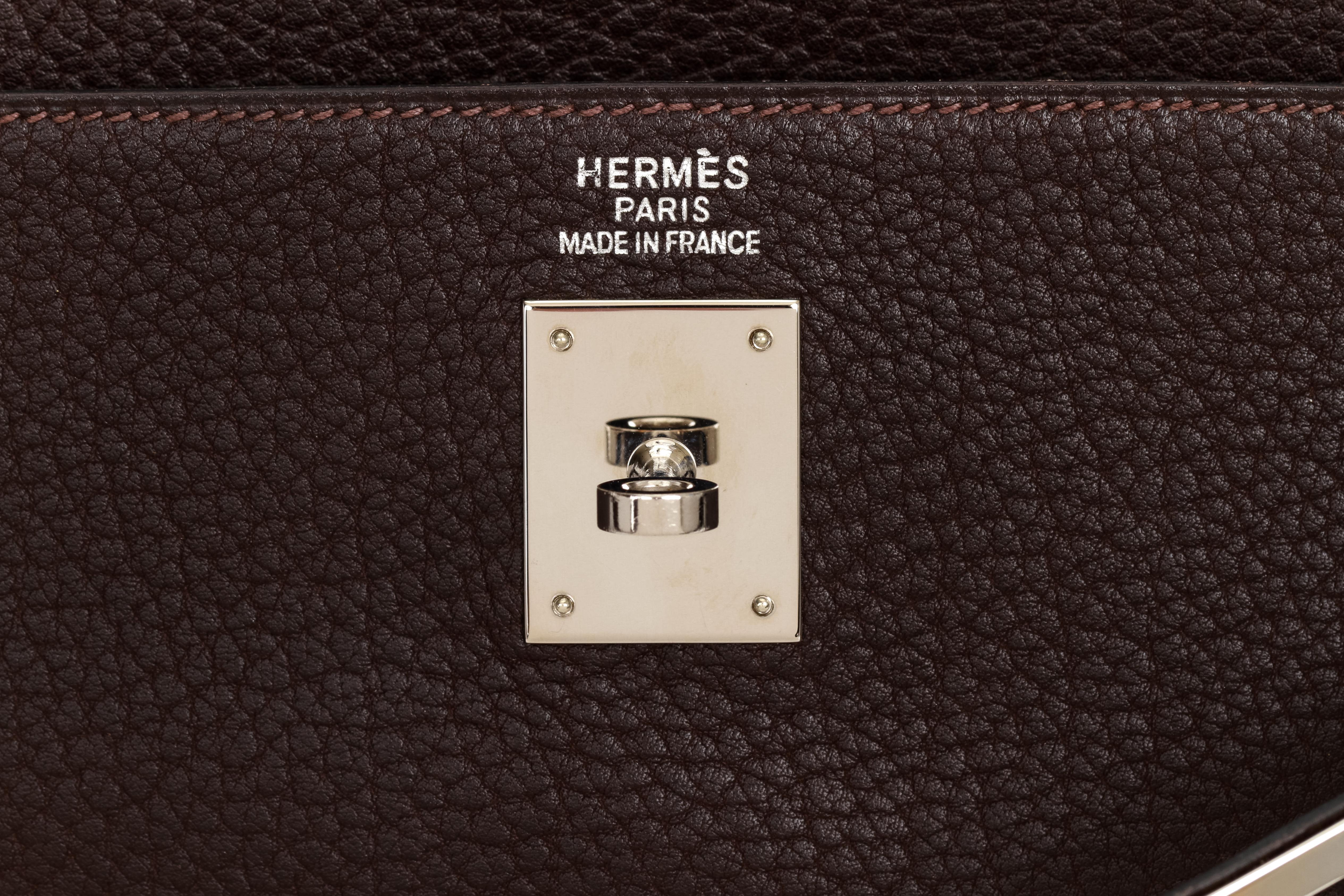 Women's Hermes Kelly 35 Retourne Fjord Coffee PH Bag