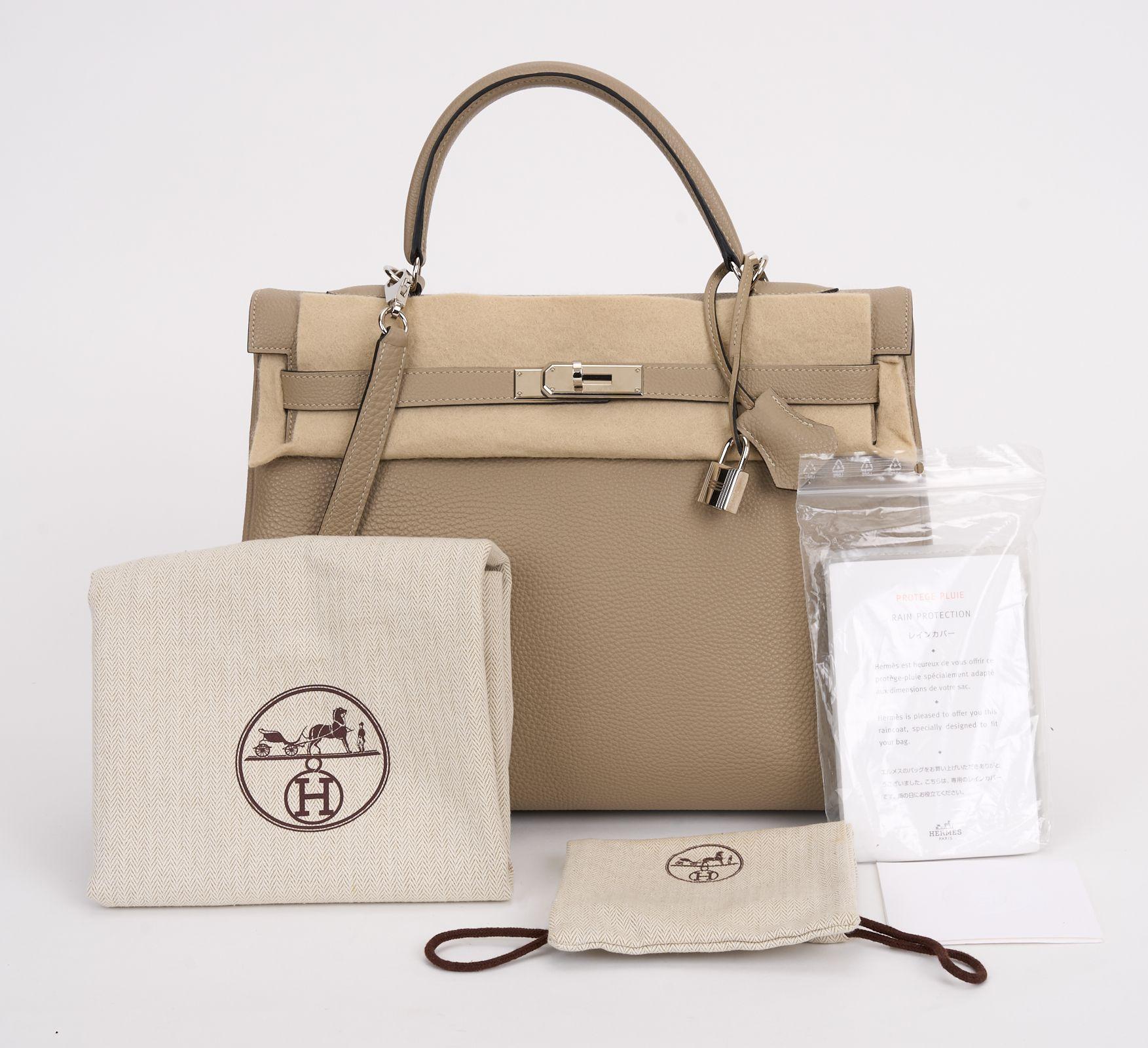 Hermès Kelly 35 Retourné Gris Tortorelle For Sale 8