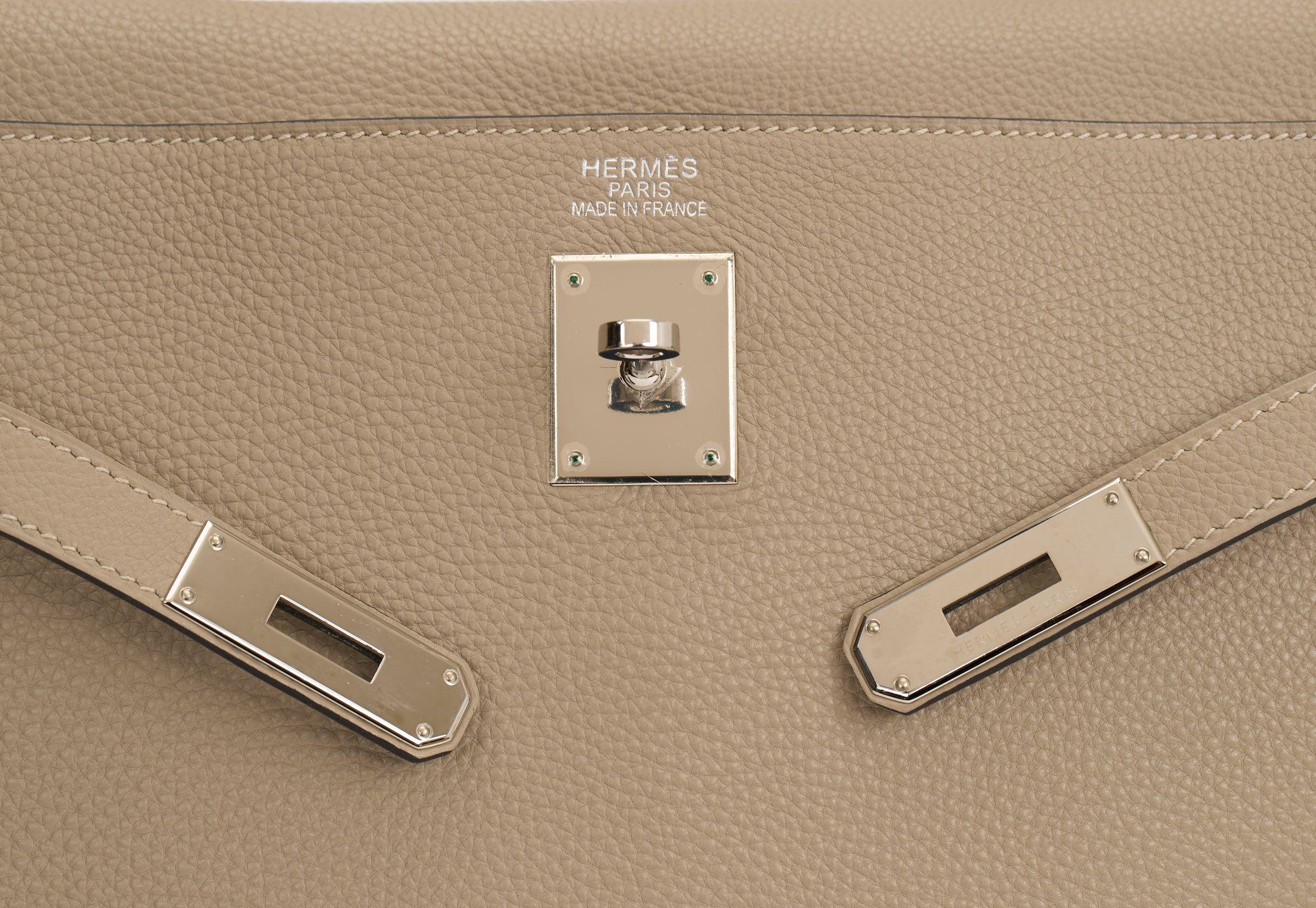 Hermès Kelly 35 Retourné Gris Tortorelle For Sale 2