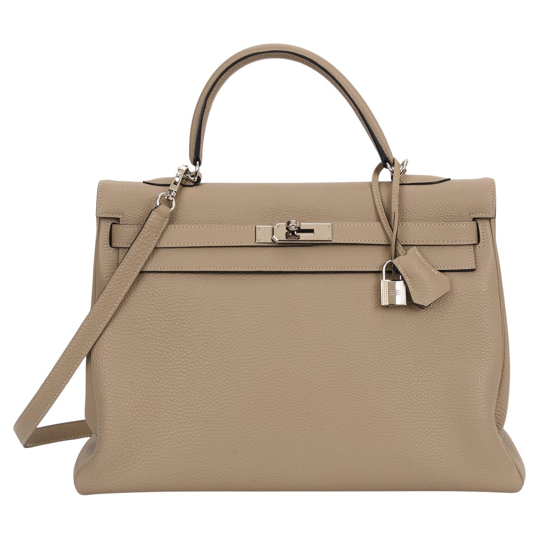 Hermès Kelly 35 Retourné Gris Tortorelle For Sale