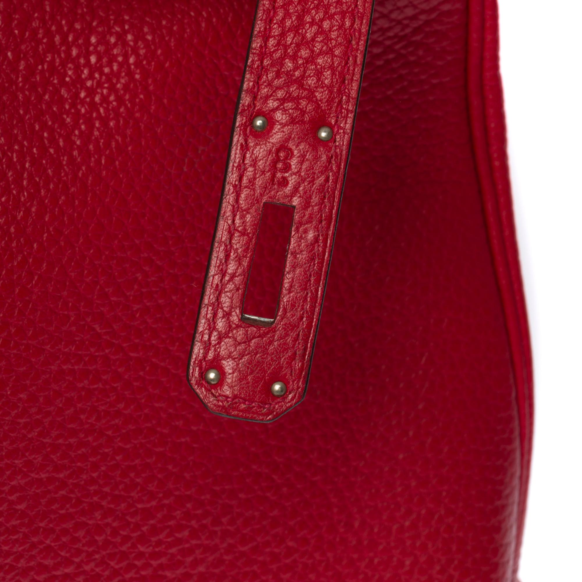 Women's or Men's Hermès Kelly 35 retourne handbag strap in Taurillon Clémence Rouge Casaque , SHW