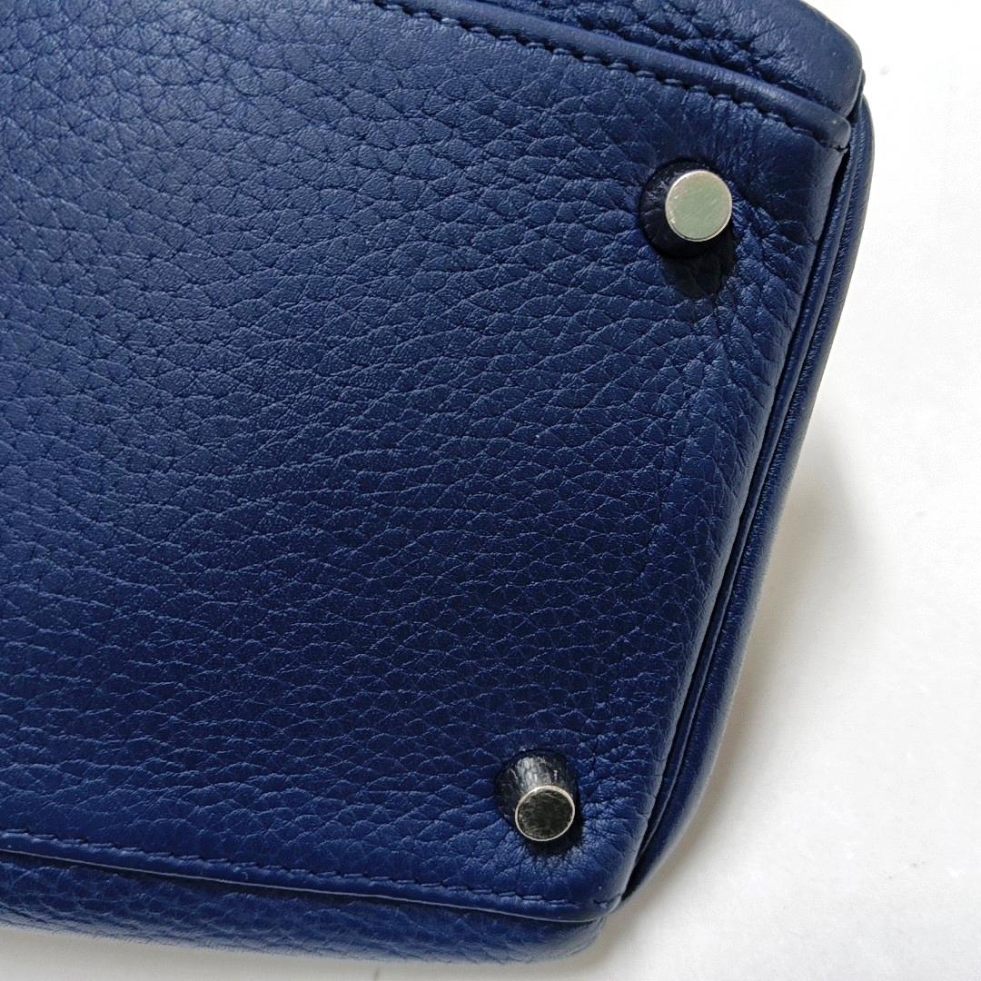 Hermes Kelly 35 Retourne Navy 7P Blue de Prusse Clemence Leather Palladium Hardw 8