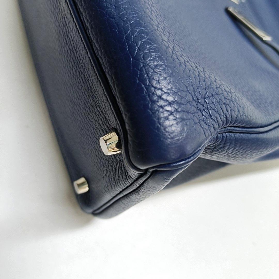 Hermes Kelly 35 Retourne Navy 7P Blue de Prusse Clemence Leather Palladium Hardw 9