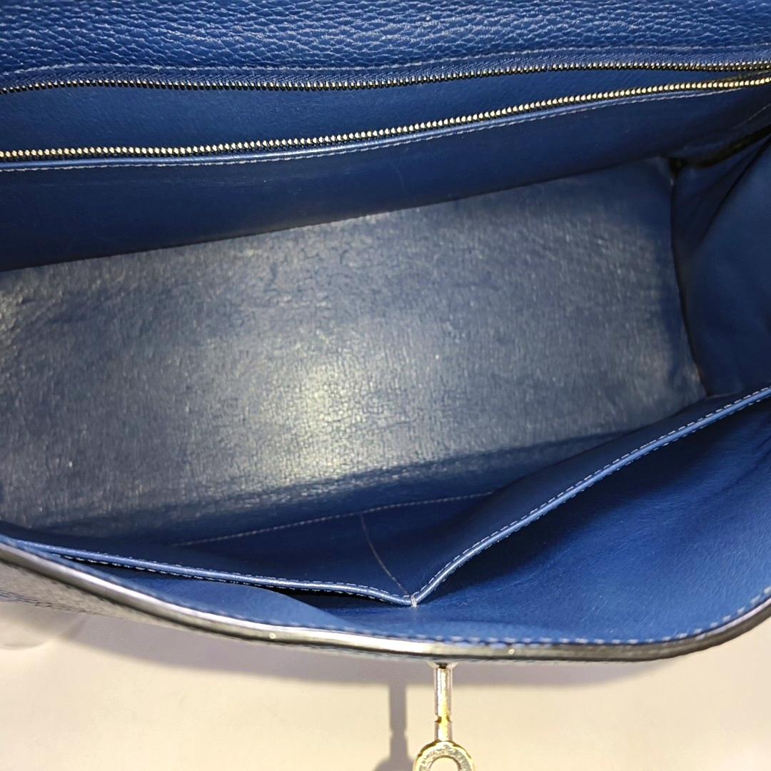 Hermes Kelly 35 Retourne Navy 7P Blue de Prusse Clemence Leather Palladium Hardw 1