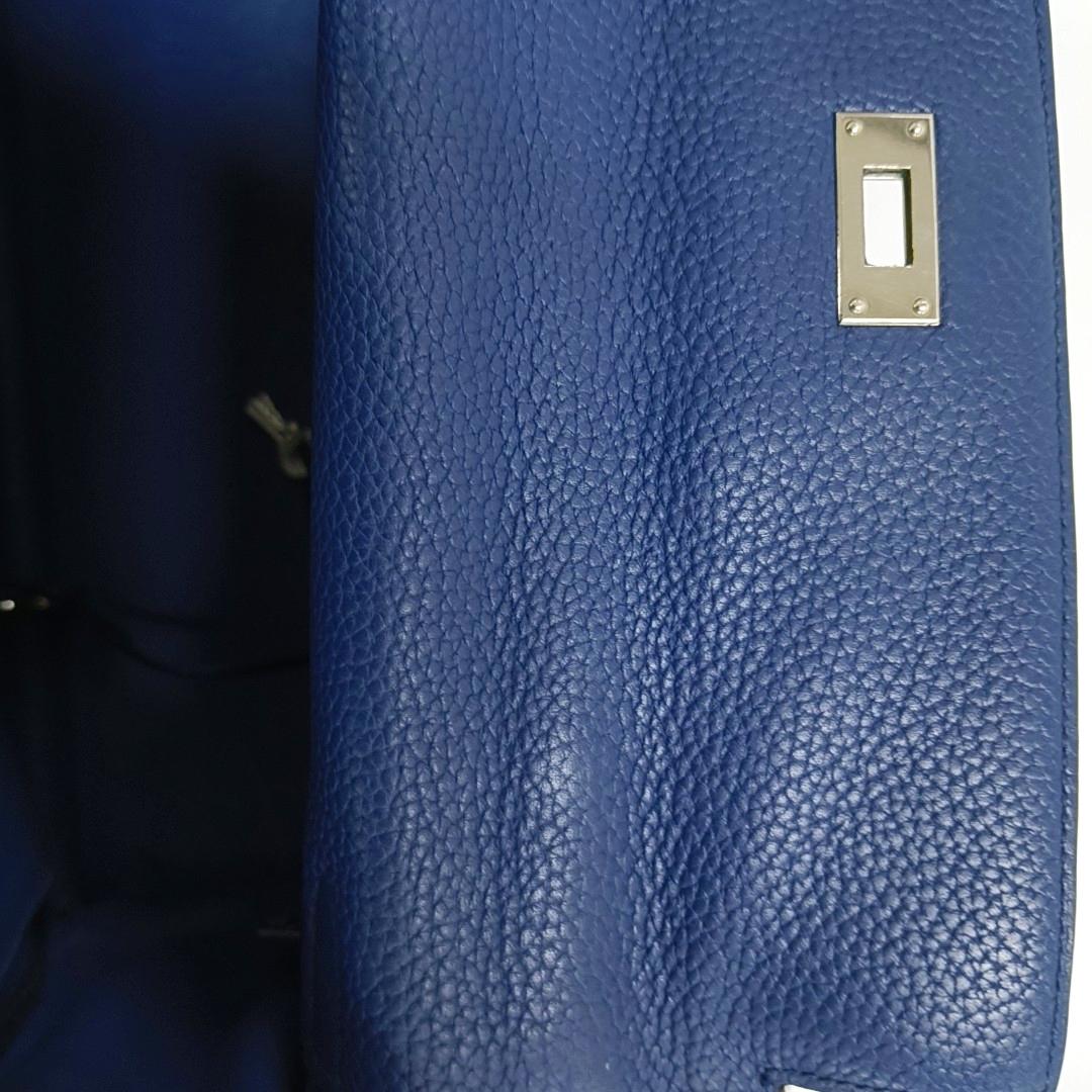 Hermes Kelly 35 Retourne Navy 7P Blue de Prusse Clemence Leather Palladium Hardw 3