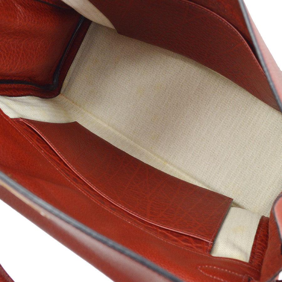 HERMES Kelly 35 Retourne Red Burgundy Rouge Courchevel Leather Shoulder Tote Bag In Good Condition In Chicago, IL
