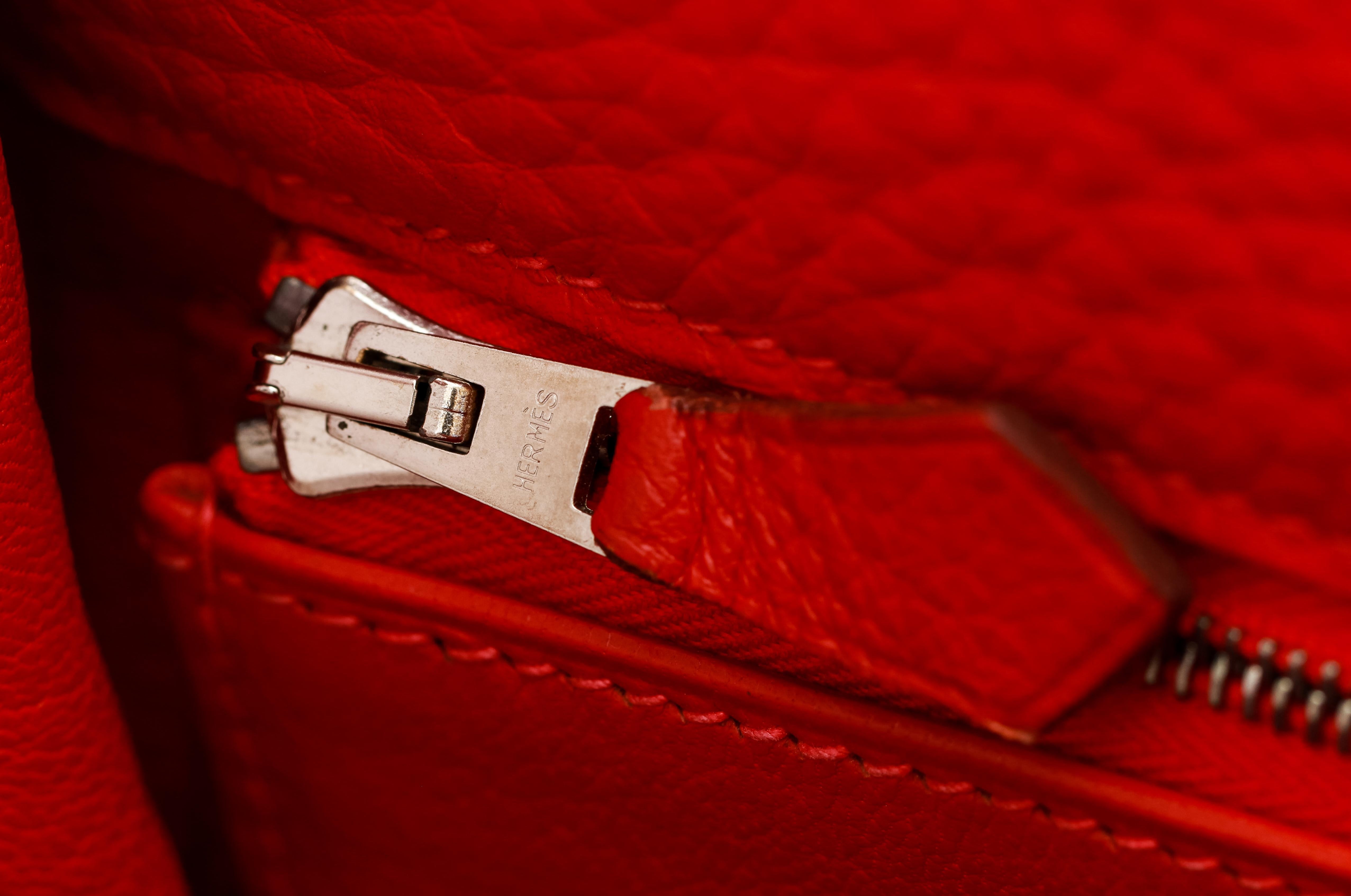 Hermes Kelly 35 Retourne Rouge Clemence Bag For Sale 2