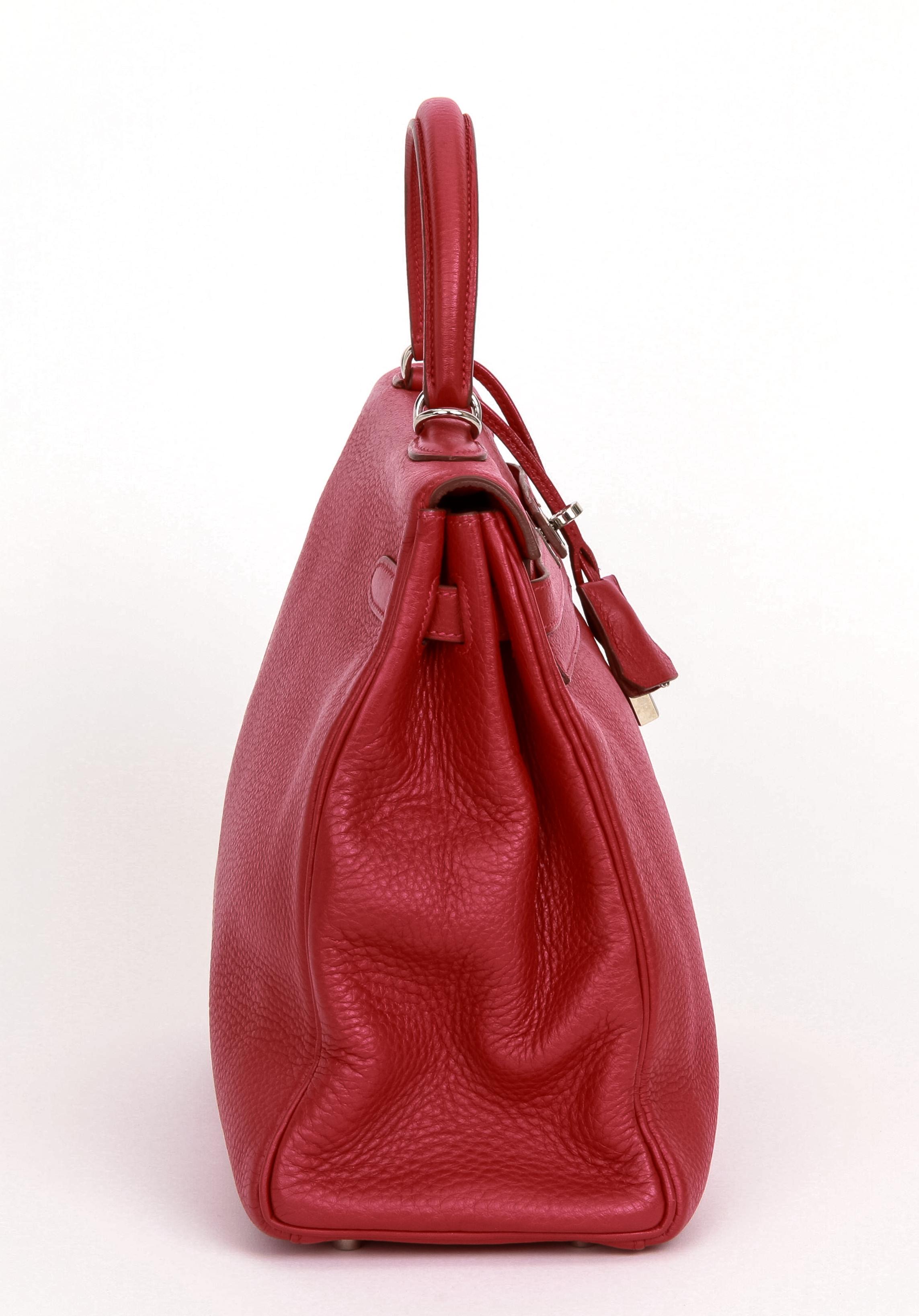 Hermes Kelly 35 Retourne Rouge Clemence Tasche (Rot) im Angebot