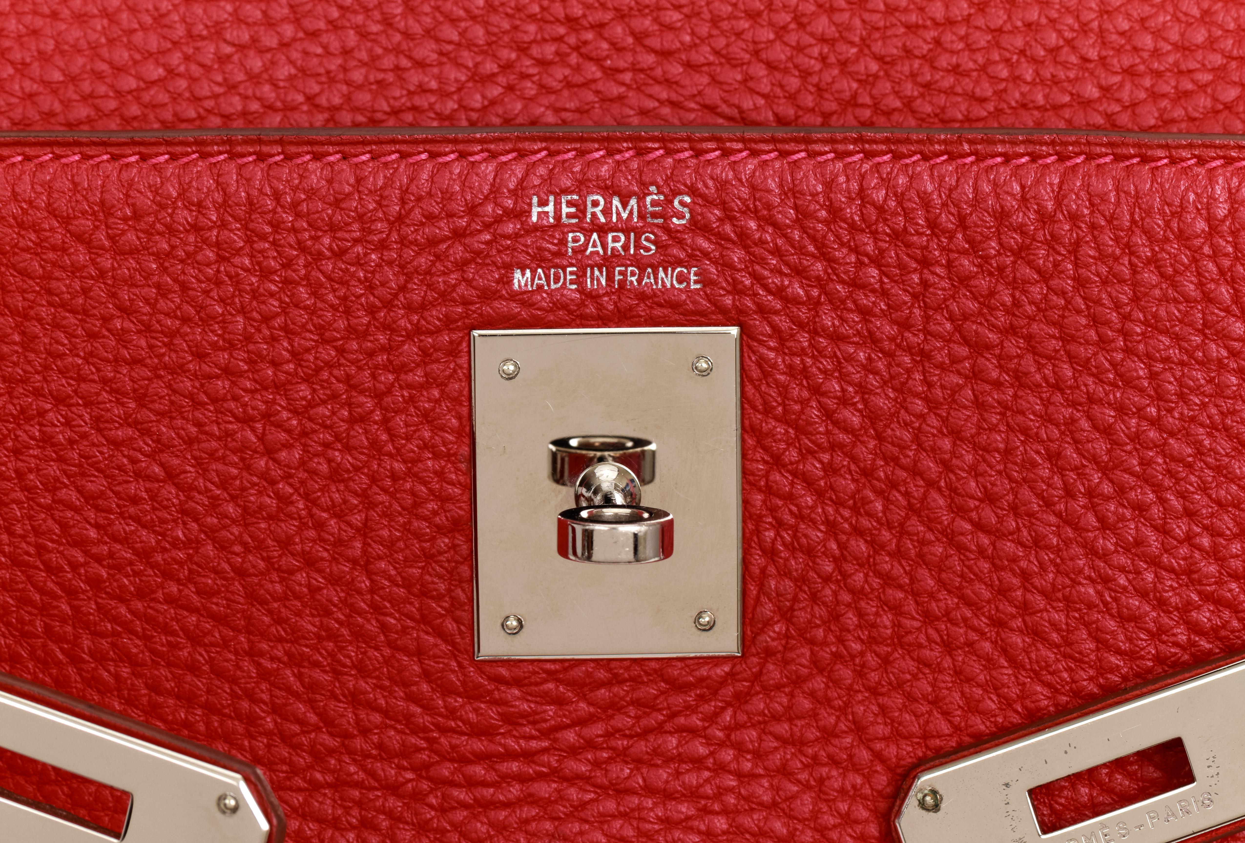 Hermes Kelly 35 Retourne Rouge Clemence Tasche im Angebot 4