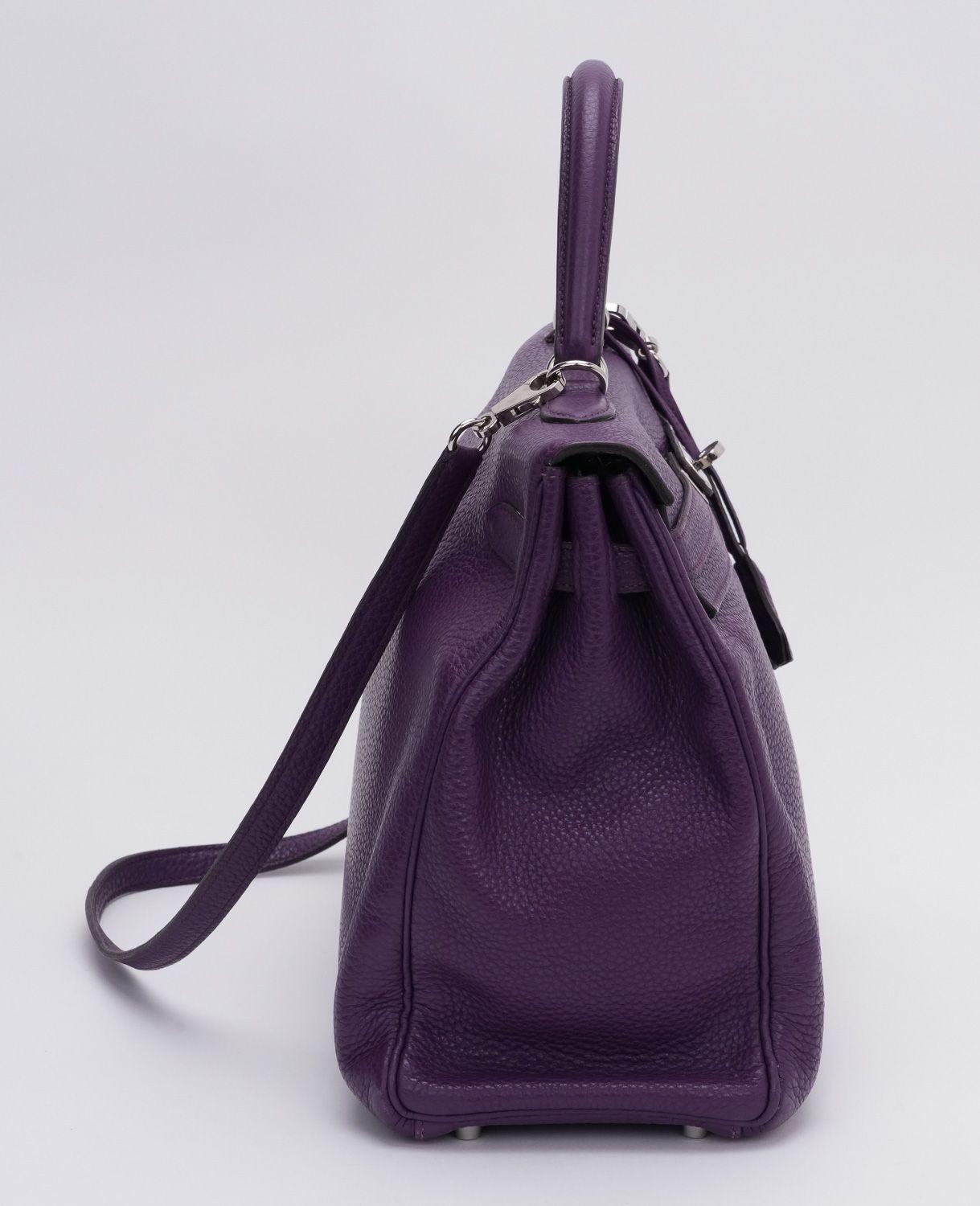 Black Hermès Kelly 35 Retourne Ultraviolet Bag For Sale