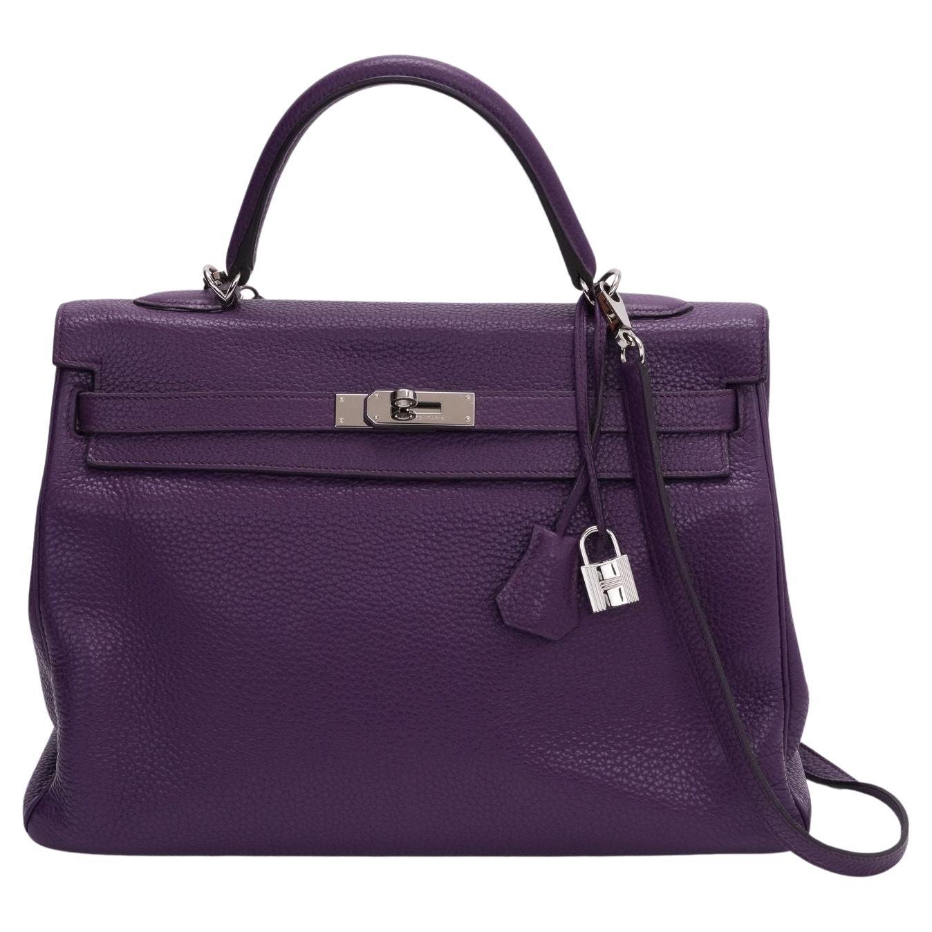 Hermès Kelly 35 Retourne Ultraviolet Bag For Sale