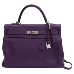 Hermès Kelly 35 Retourne Ultraviolet Bag