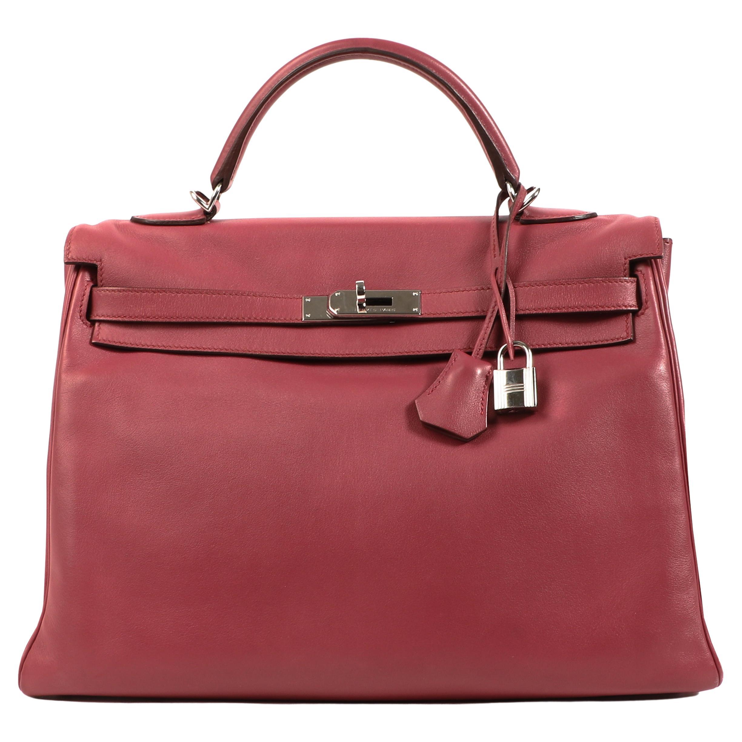 Hermès Kelly 35 Rose Du Bois Swift PHW