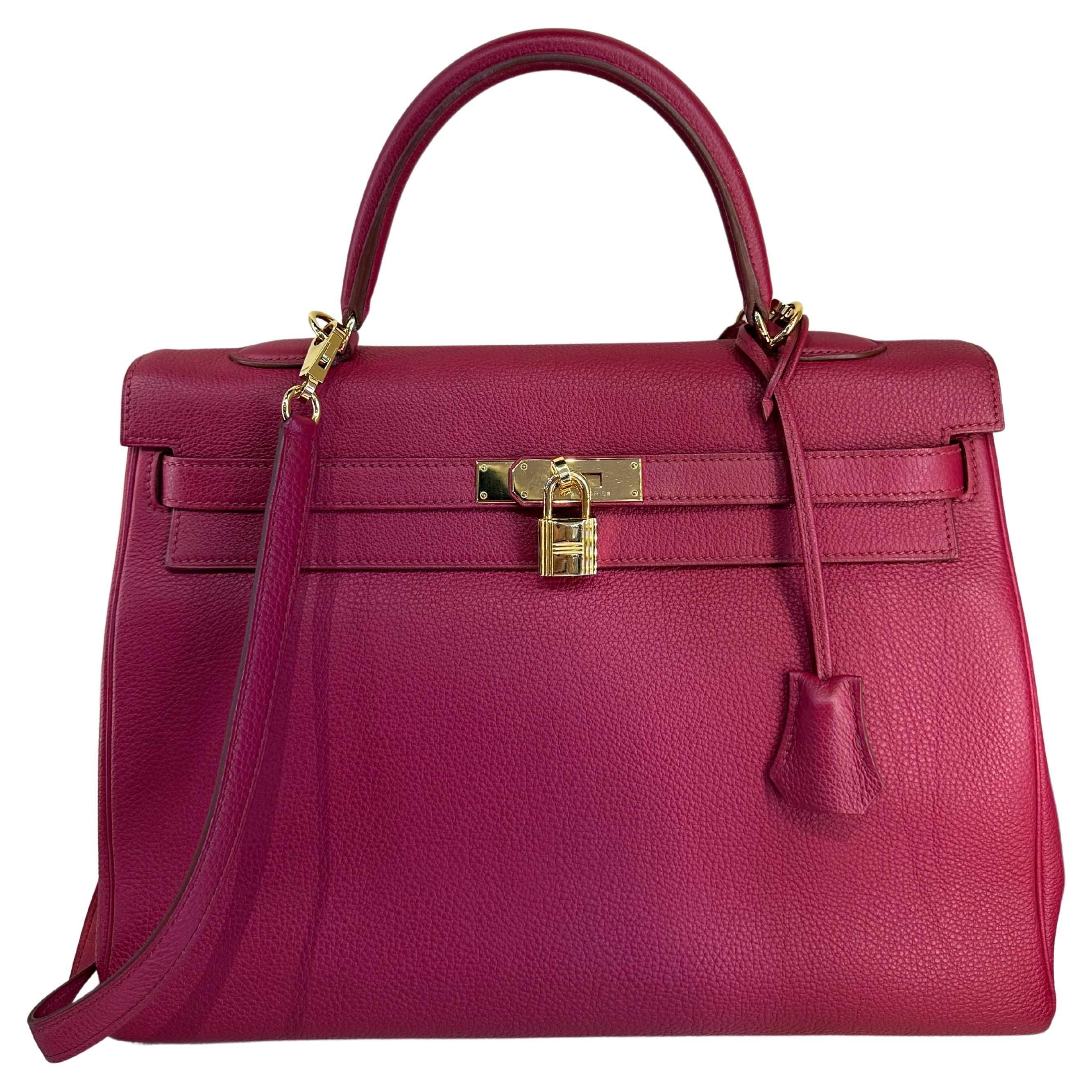 Hermes Kelly 35 Rubis colour Gold hardware