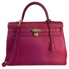 Hermes Kelly 35 Rubis colour Gold hardware