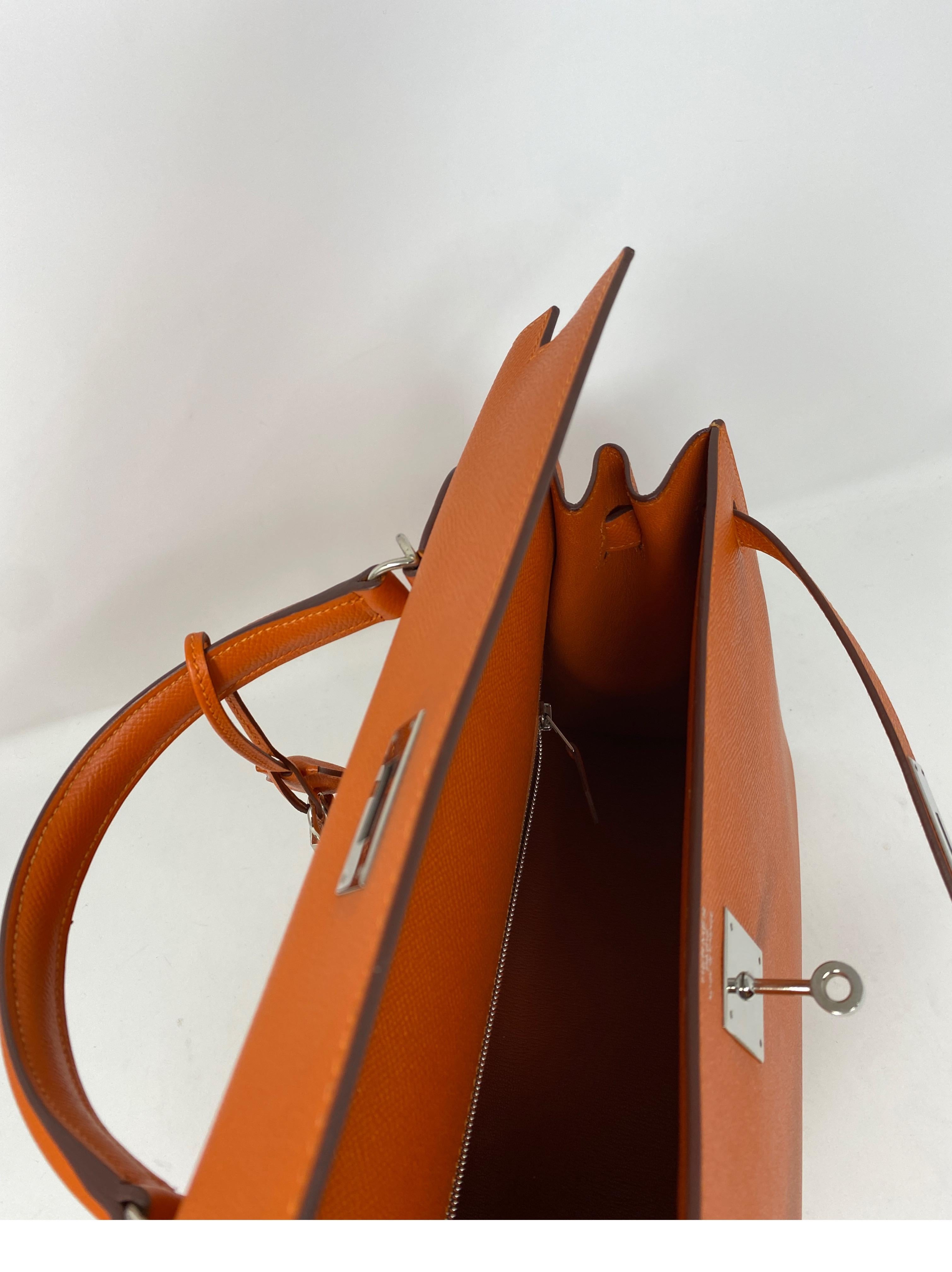 Hermes Kelly 35 Sellier Feu Bag  9