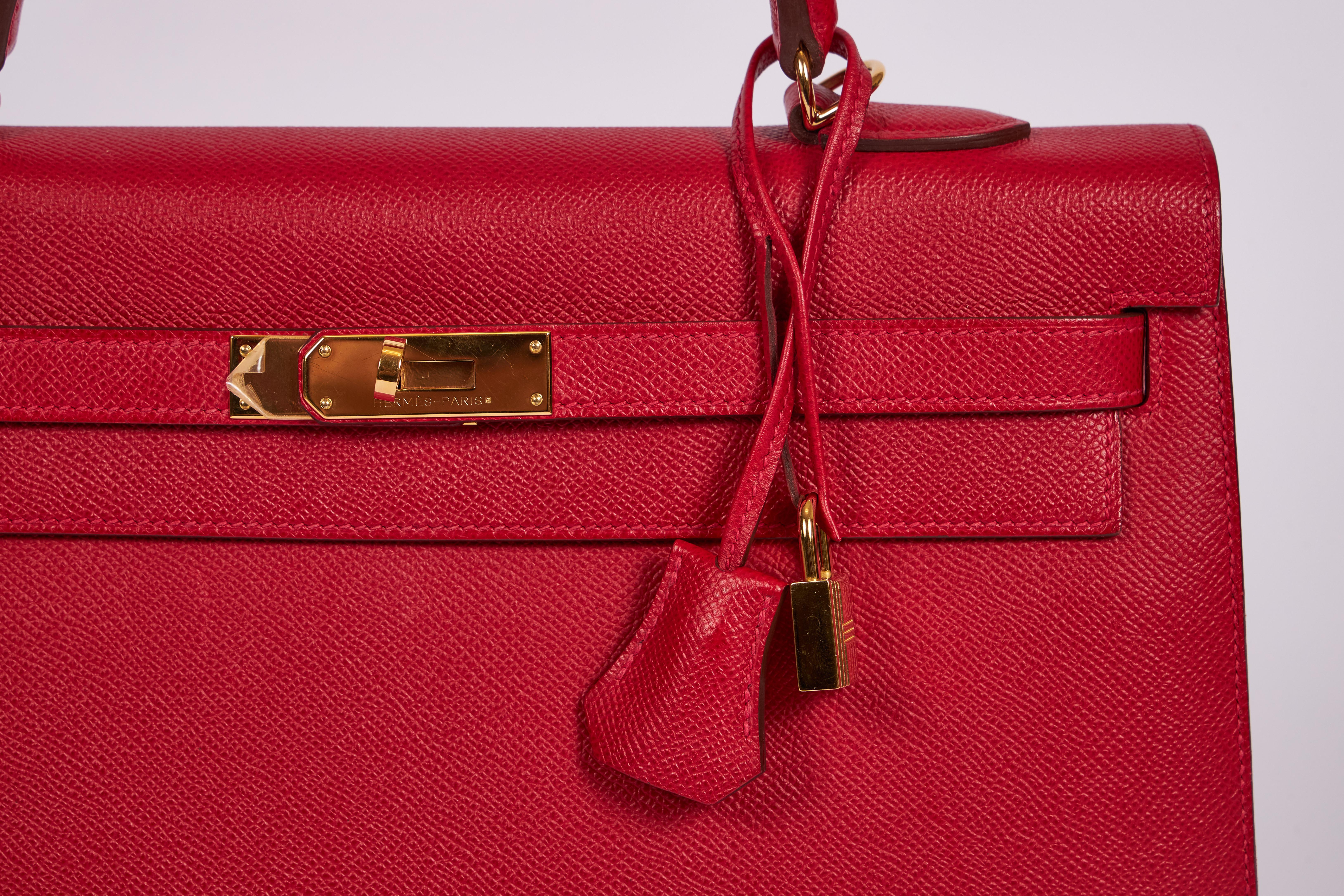 Red Hermes Kelly 35 Sellier Rouge Casaque