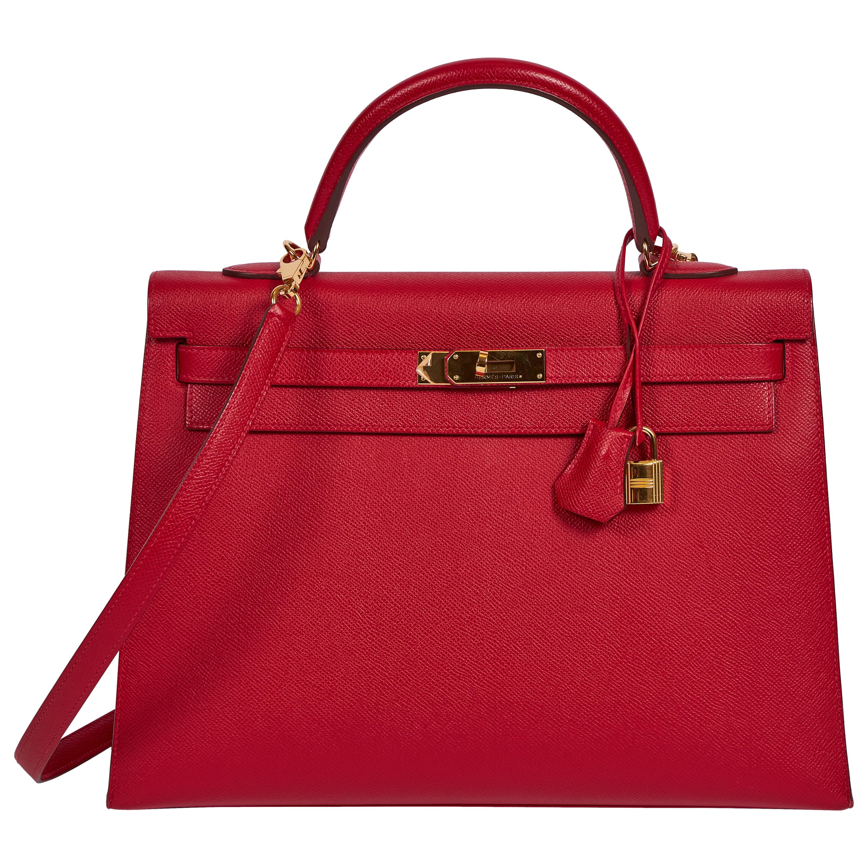 Hermes Kelly 35 Sellier Rouge Casaque