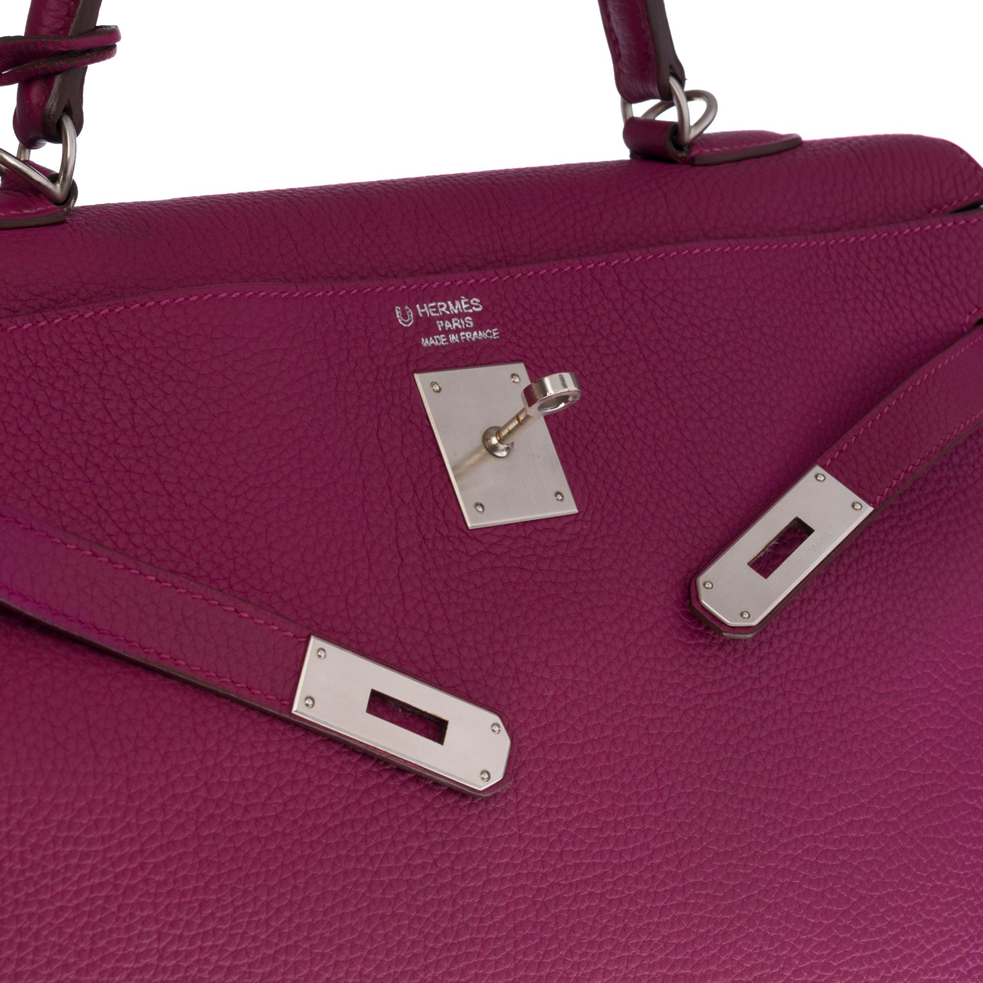 Women's Hermès Kelly 35 sellier Special Order (HSS) in Pink and Grey Togo leather, BSHW