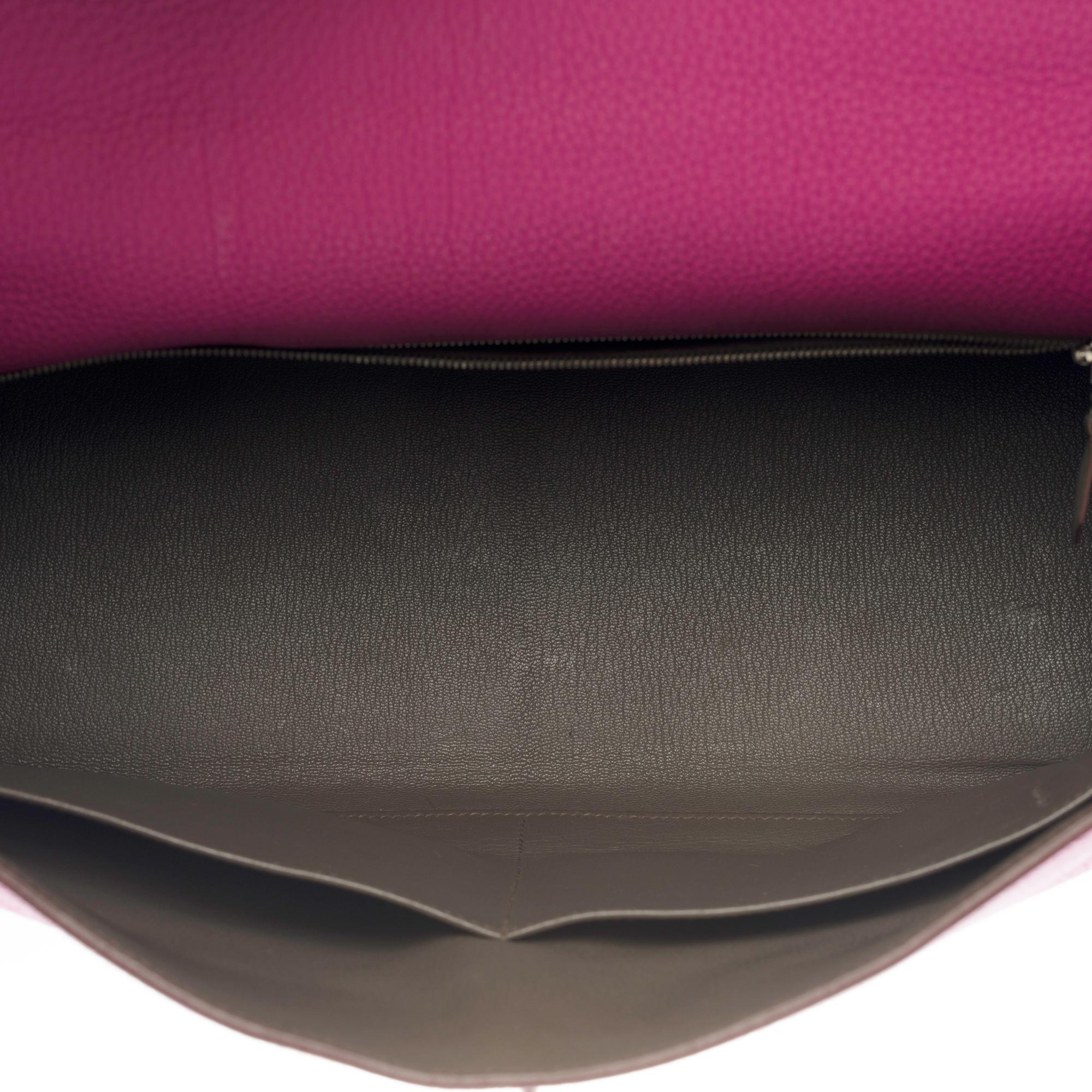 Hermès Kelly 35 sellier Special Order (HSS) in Pink and Grey Togo leather, BSHW 2