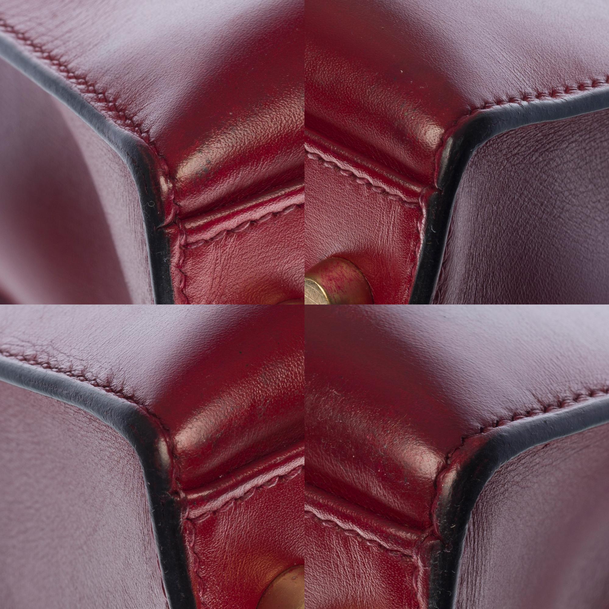 Hermès Kelly 35 sellier strap shoulder bag in burgundy calf leather, GHW 5