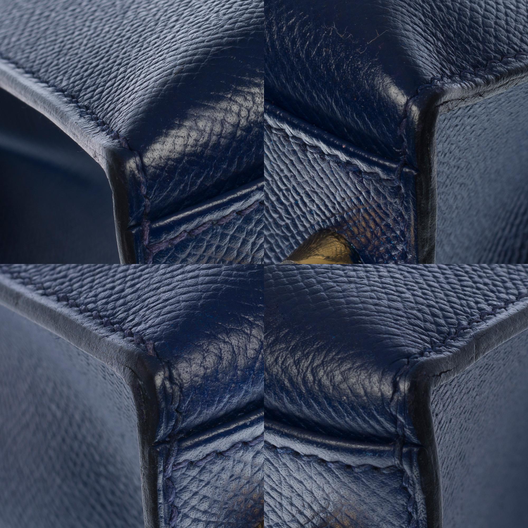 Hermès Kelly 35 sellier strap shoulder bag in epsom blue saphir leather, GHW 5