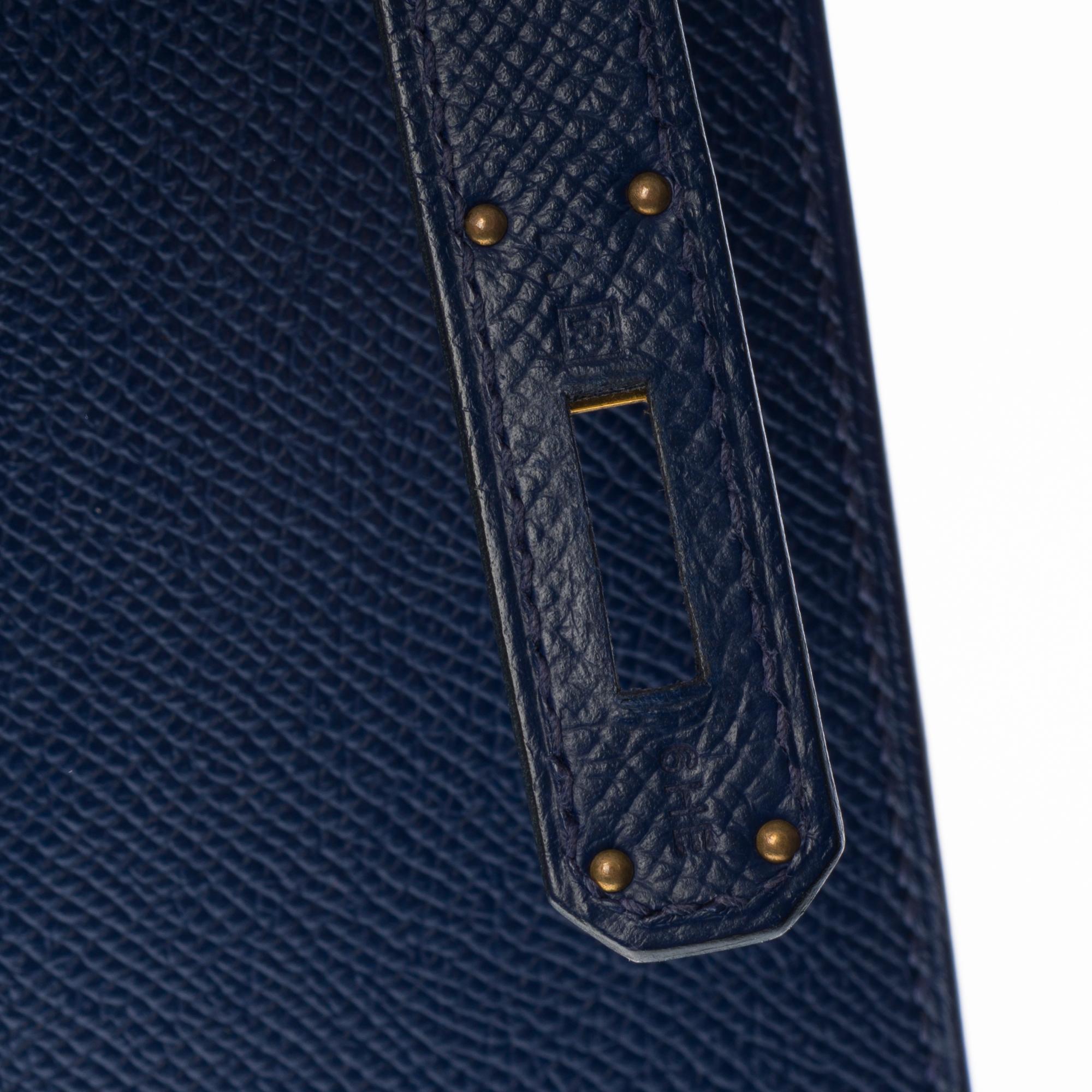 Hermès Kelly 35 sellier strap shoulder bag in epsom blue saphir leather, GHW 1