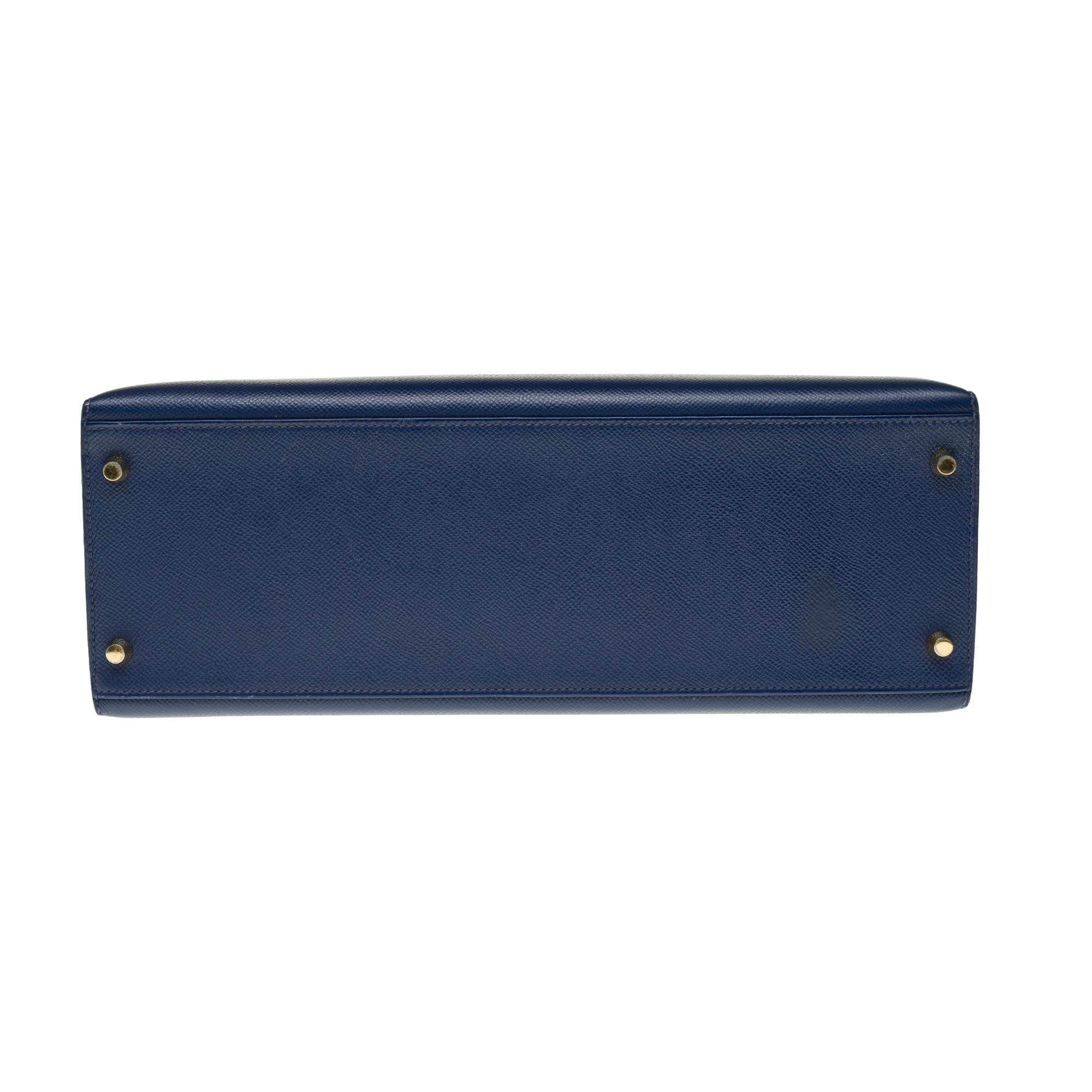 Hermès Kelly 35 sellier strap shoulder bag in epsom blue saphir, PHW 5