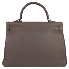 Hermes Kelly 35 Togo Leather Etain Retourne Palladium Hardware Bag