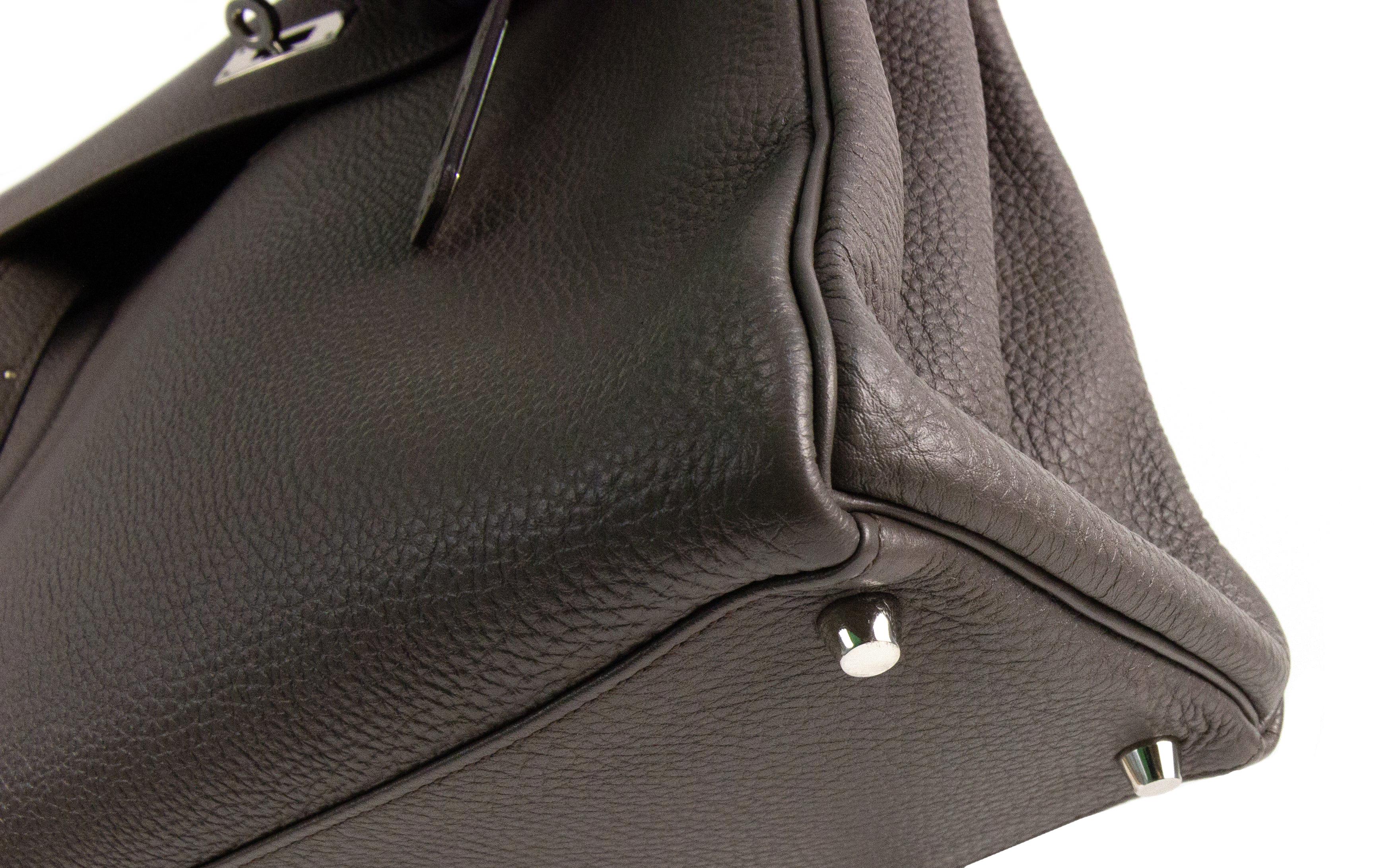 Hermes Kelly 35 Togo Leather Etain Retourne Gold Hardware Bag en vente 4