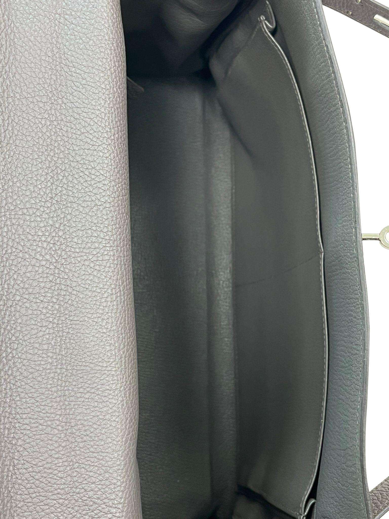 Hermes Kelly 35 Togo Leather Etain Retourne Palladium Hardware Bag For Sale 9