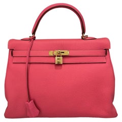 Hermès Kelly 35 Togo Rose Azalee Borsa A Tracolla