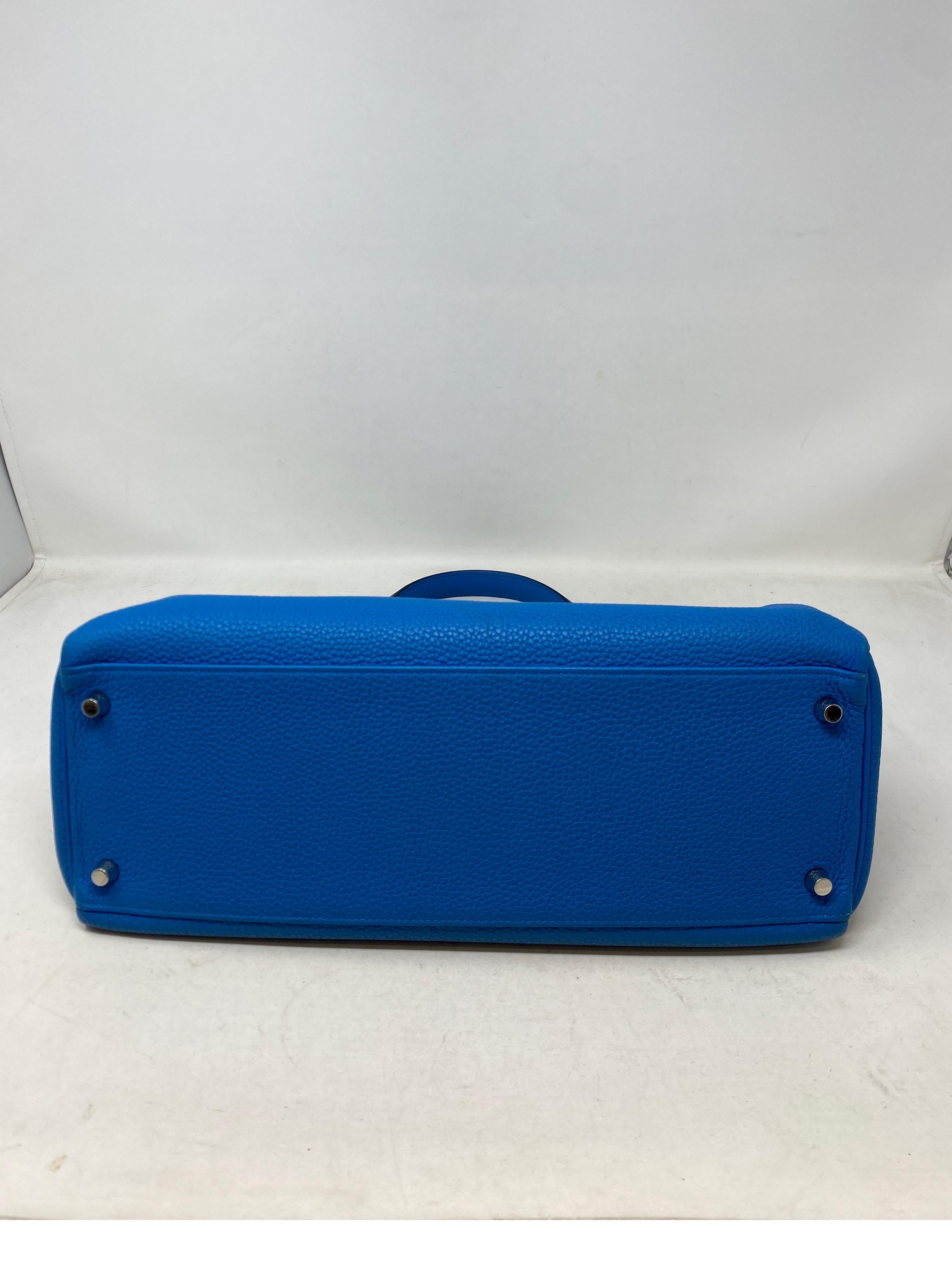 Hermes Kelly 35 Zanzibar Blue Bag  2