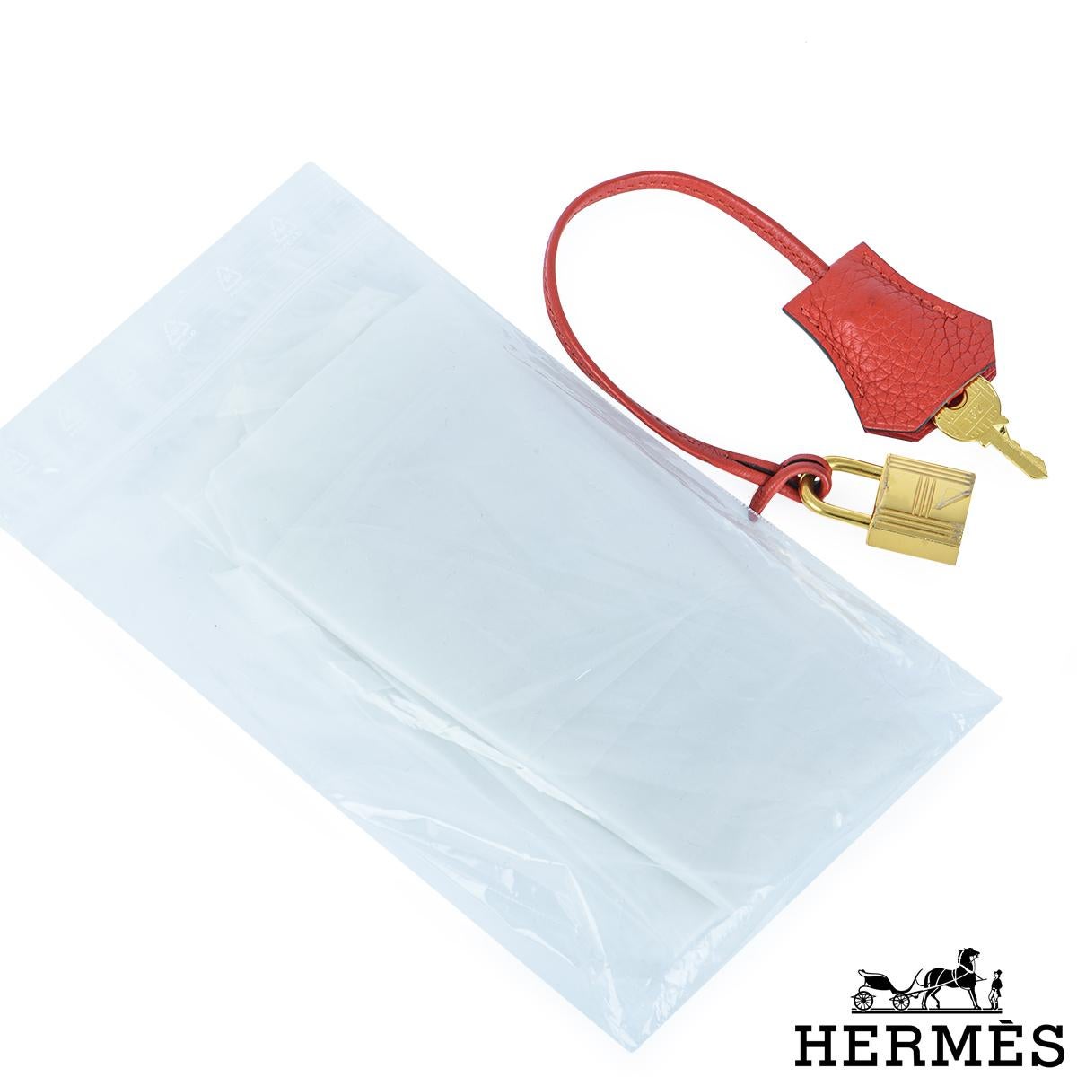 Hermès Kelly 35cm Clemence Rouge Tomate GHW im Angebot 5
