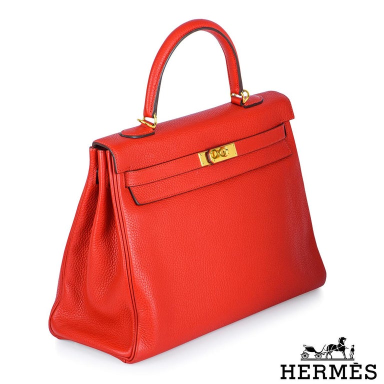 New in Box Hermes Rouge Casaque Kelly A Dos Bag For Sale at 1stDibs