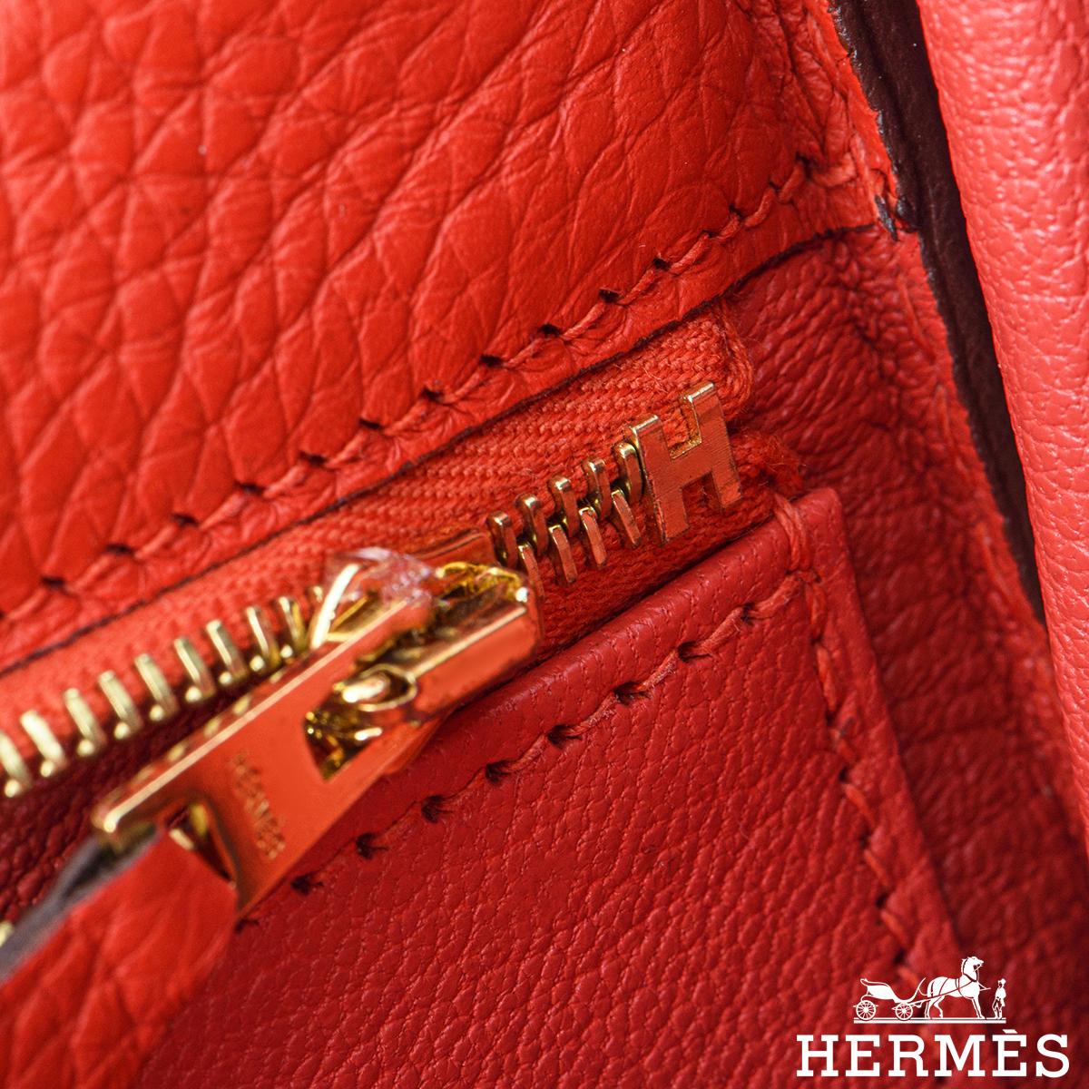 Hermès Kelly 35cm Clemence Rouge Tomate GHW For Sale 1